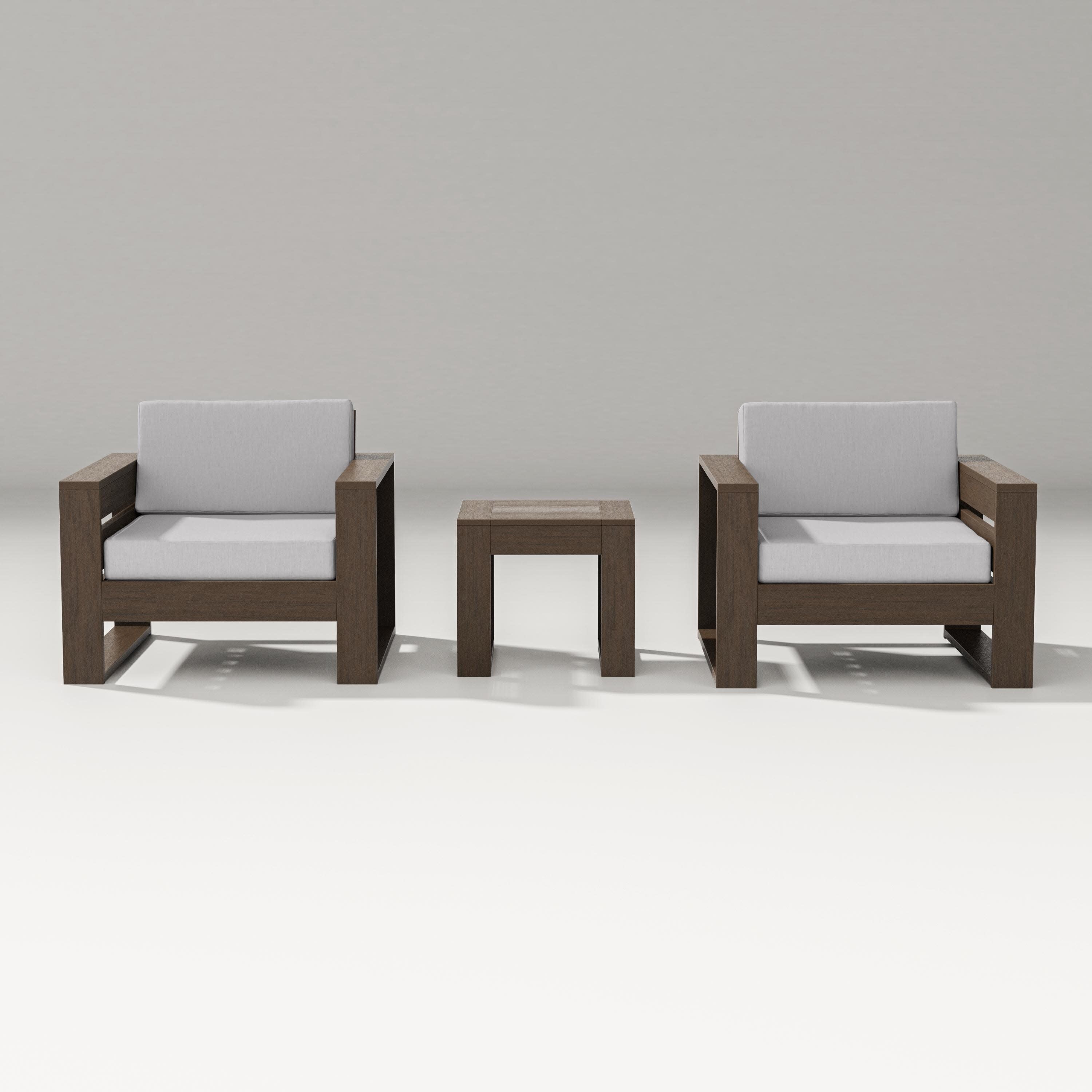 Latitude 3-Piece Lounge Chair Set in Kona / Granite