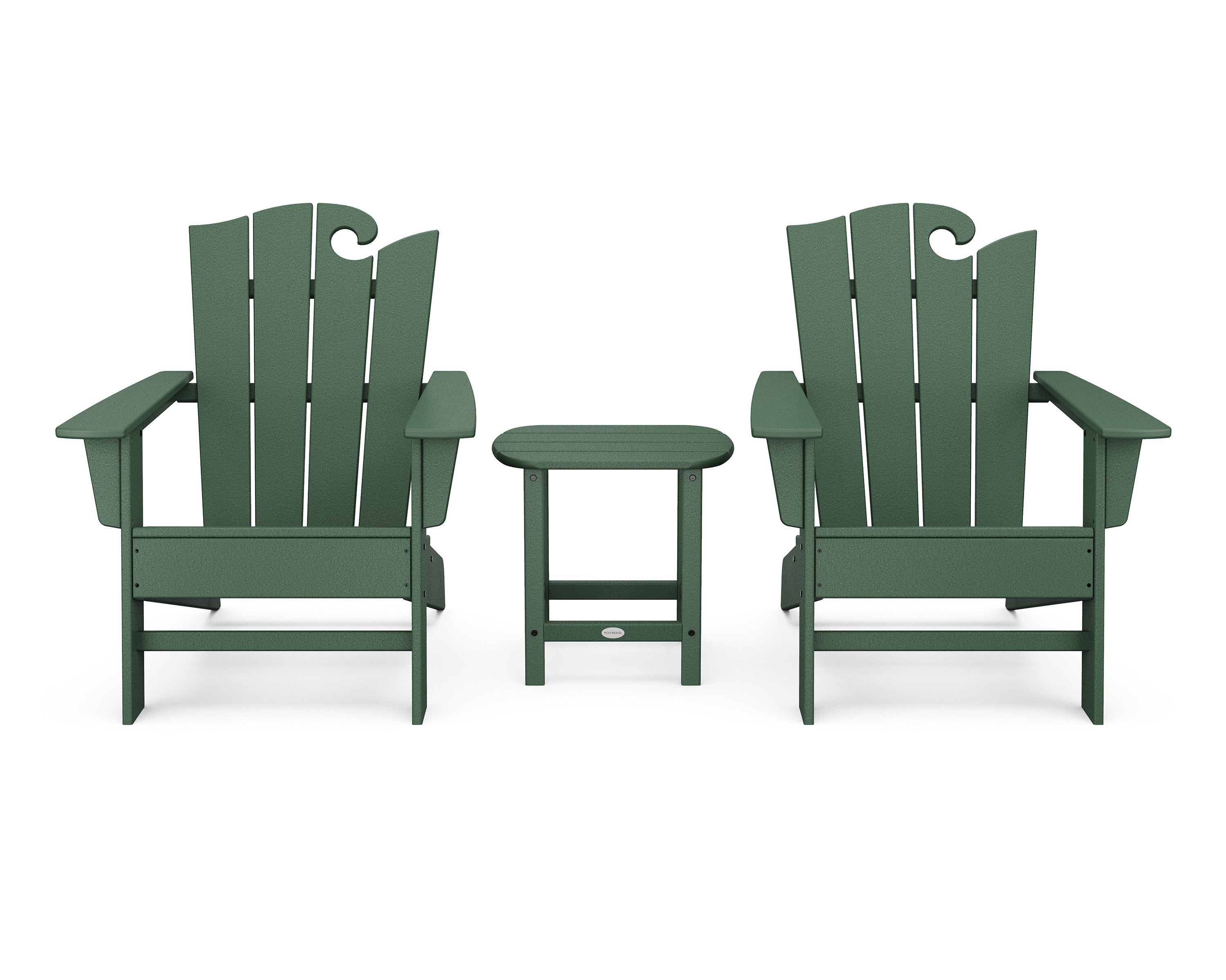 Wave 3-Piece Adirondack Set with The Ocean Chair in Green