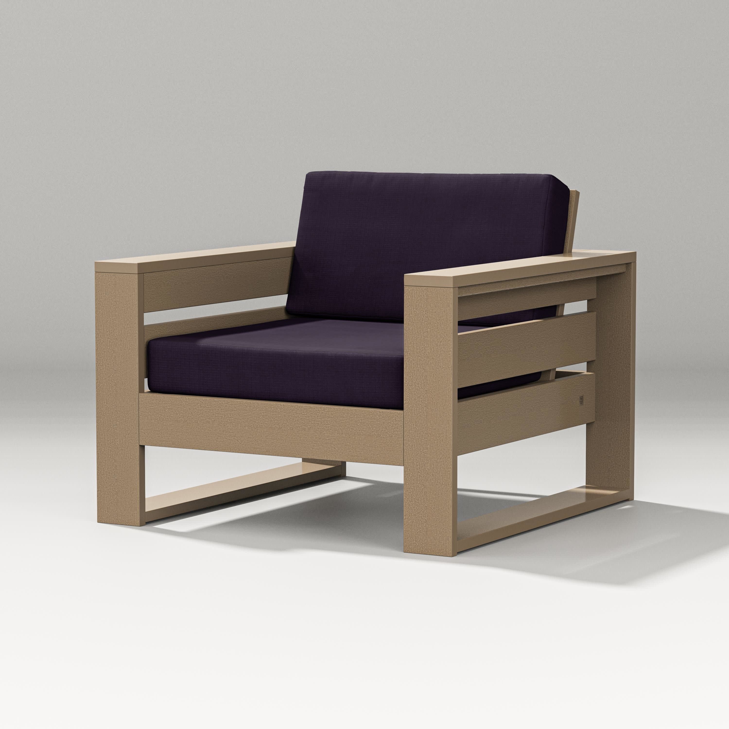 Latitude Lounge Chair in Vintage Sahara / Navy Linen