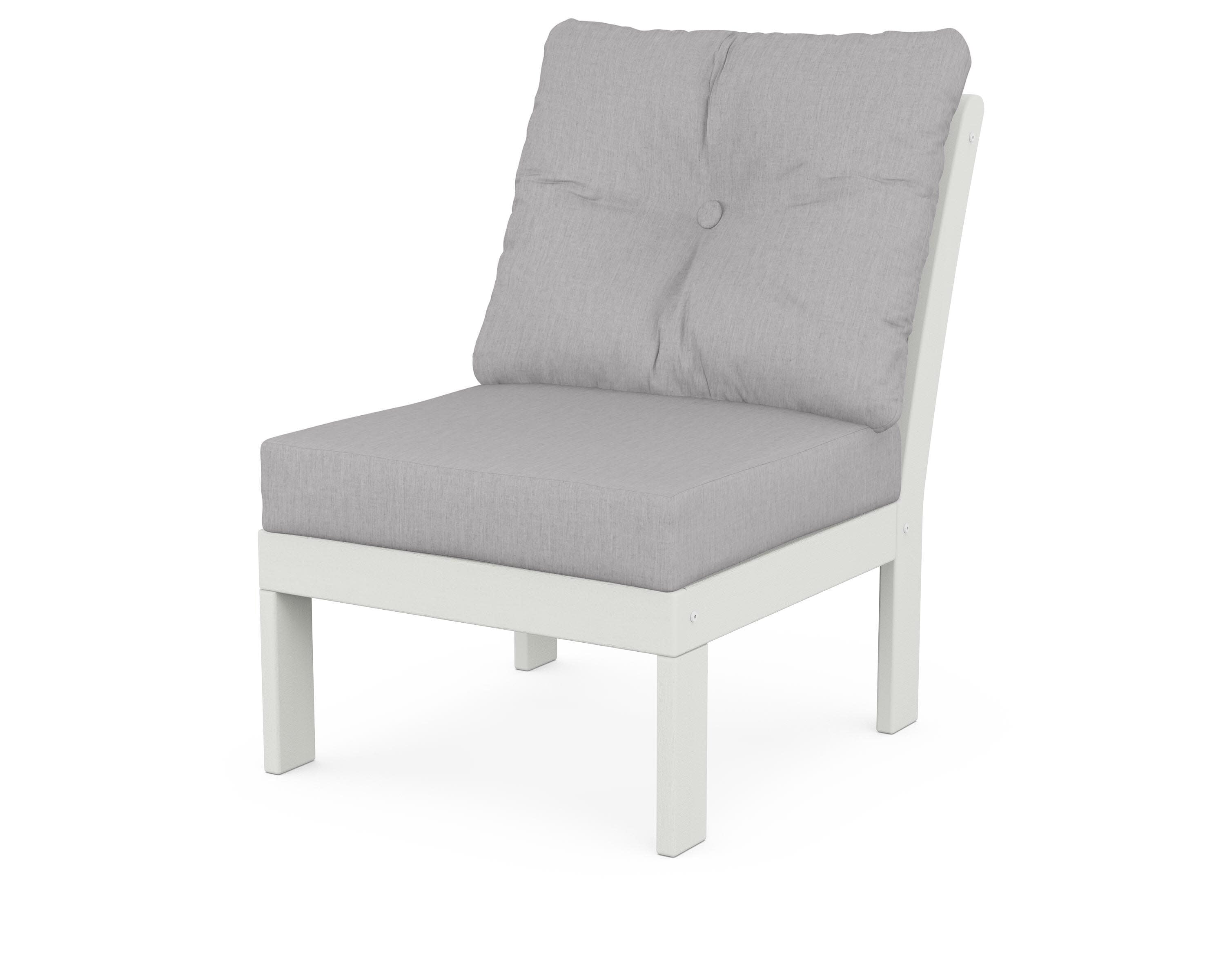 Vineyard Modular Armless Chair in Vintage White / Granite