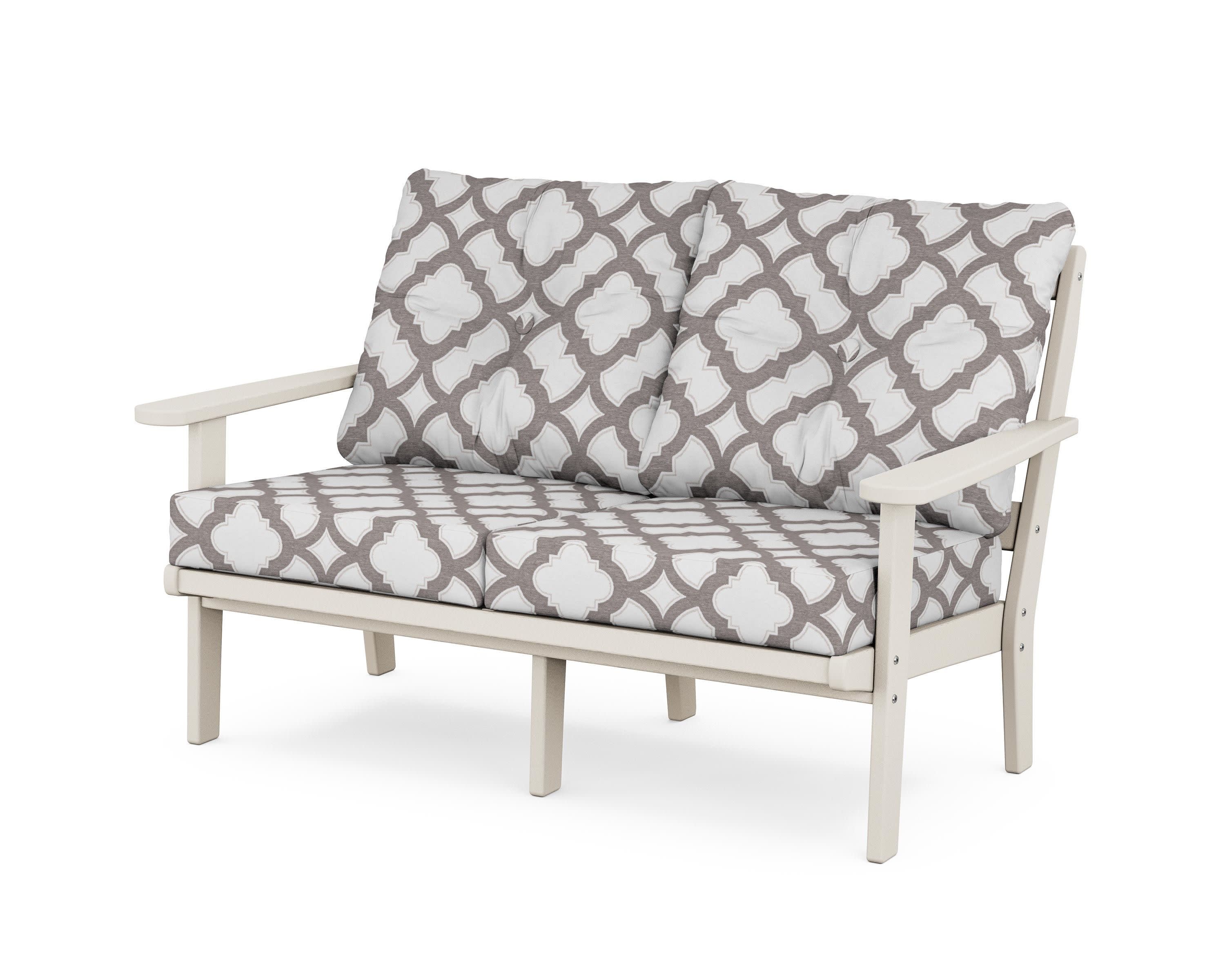 Mission Deep SeatingLoveseat in Sand / Trellis Grey Mist