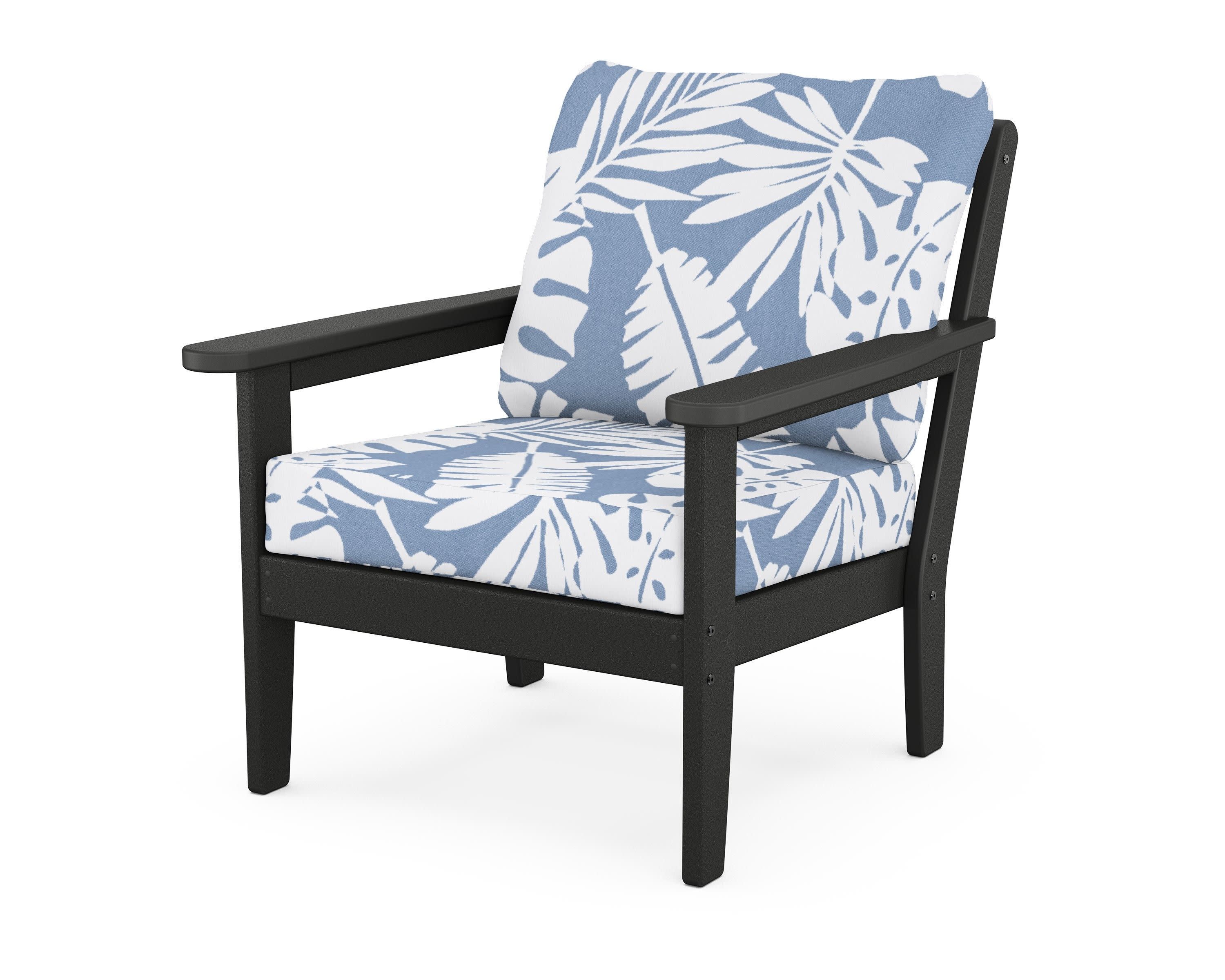 Cottage Deep Seating Chair in Black / Leaf Sky Blue