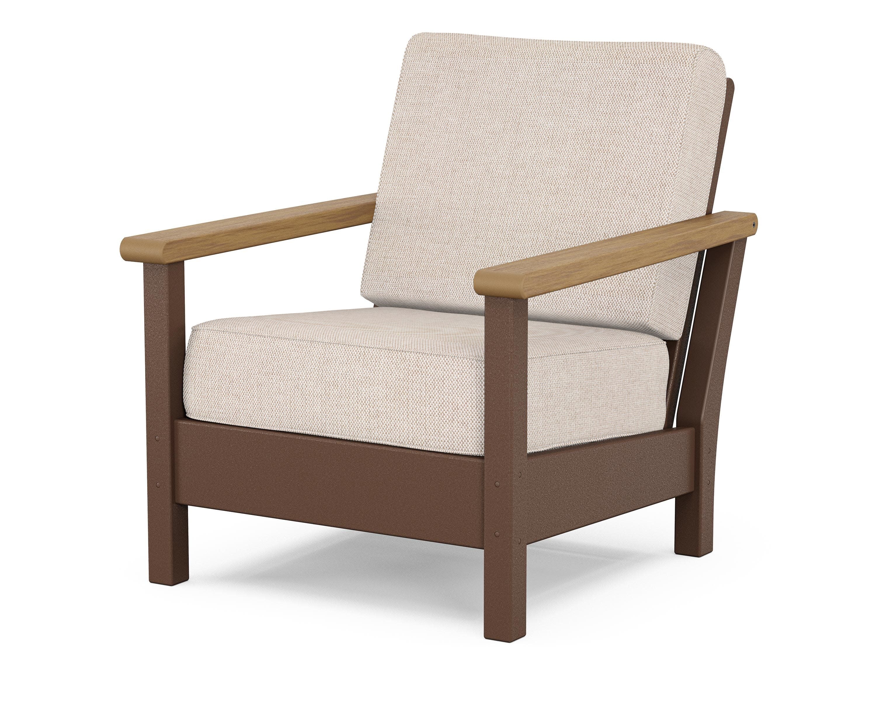 Harbour Deep Seating Chair in Mahogany / Natural / Blend Linen