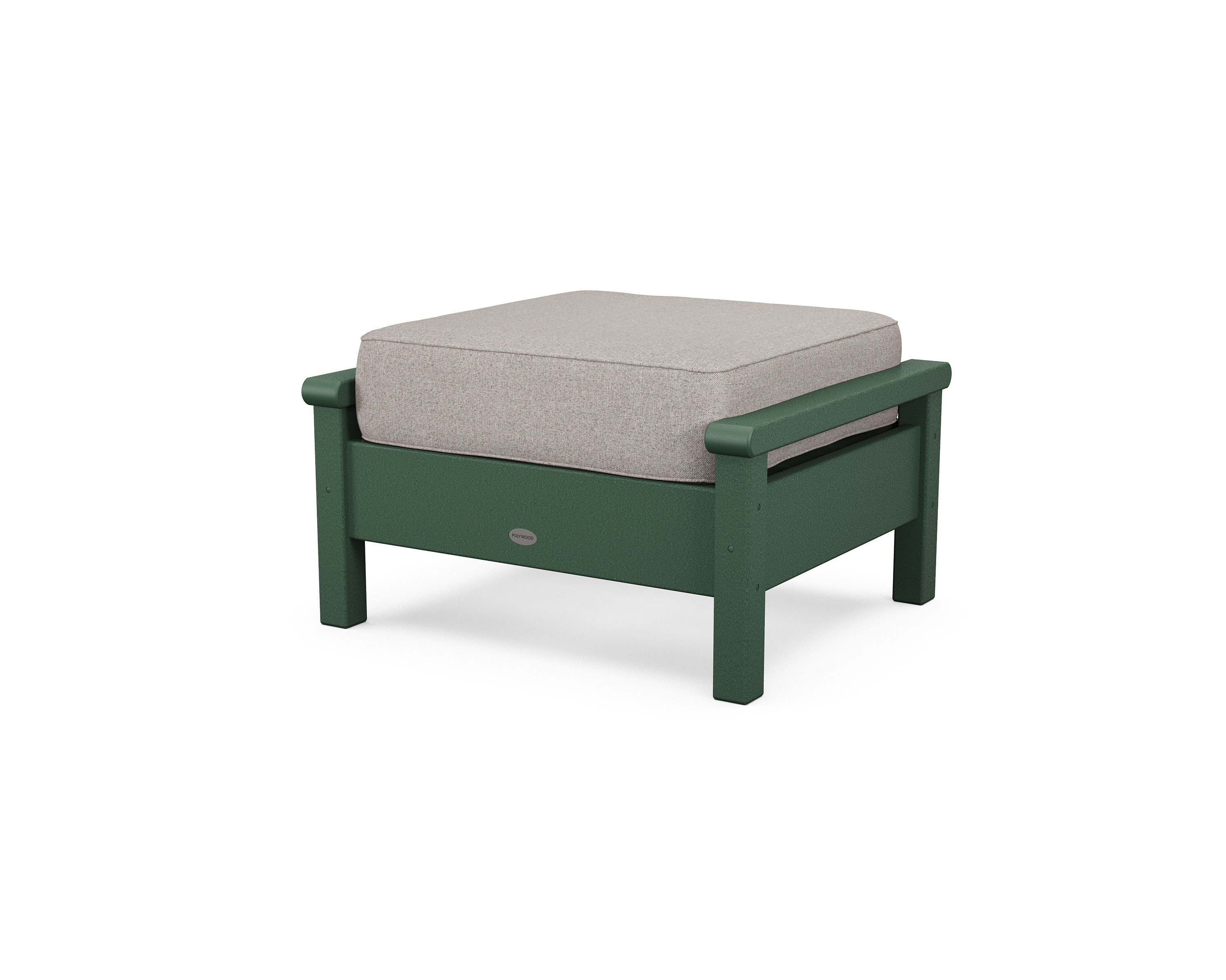 Harbour Deep Seating Ottoman in Green / Weathered Tweed
