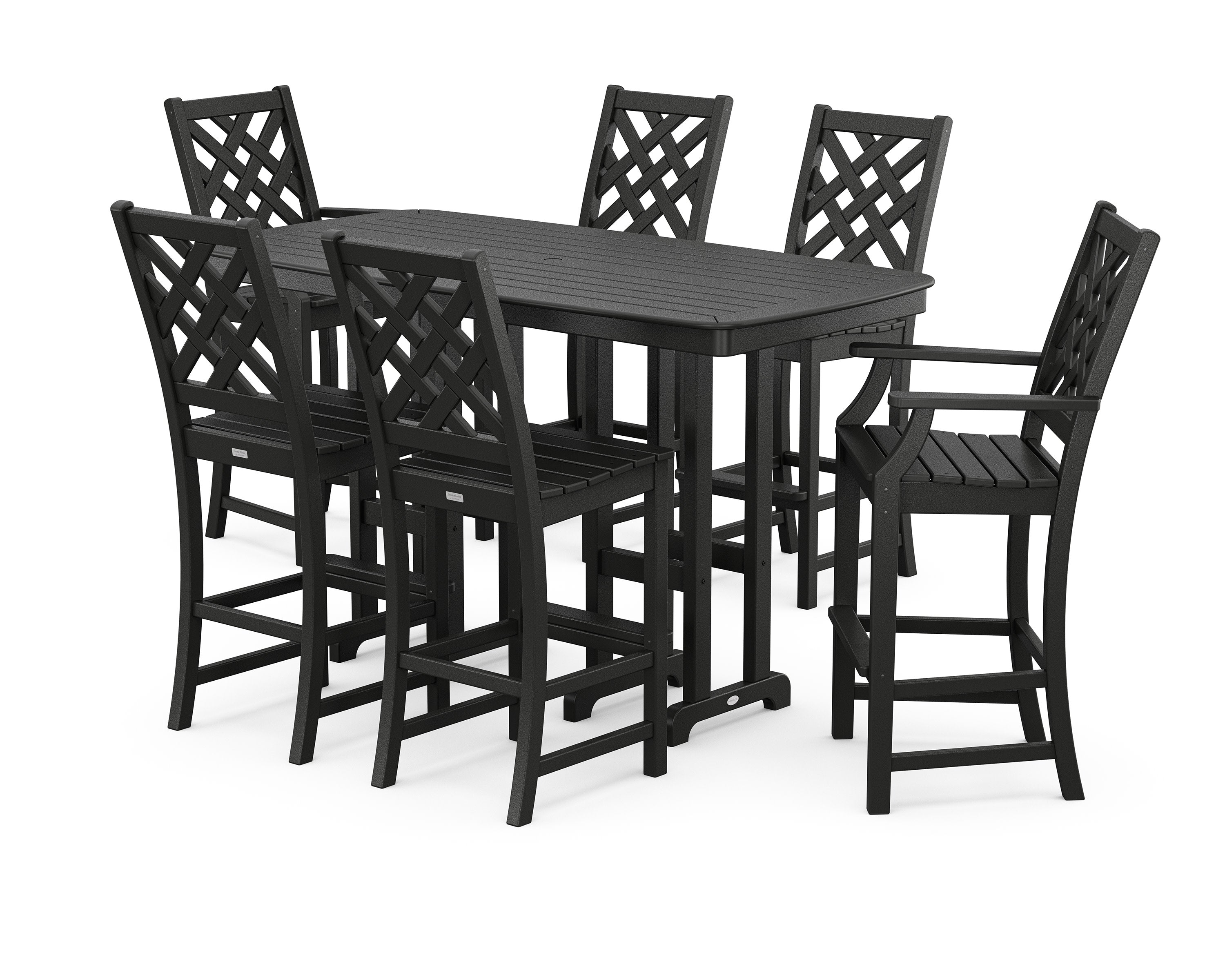Wovendale 7-Piece Bar Set in Black
