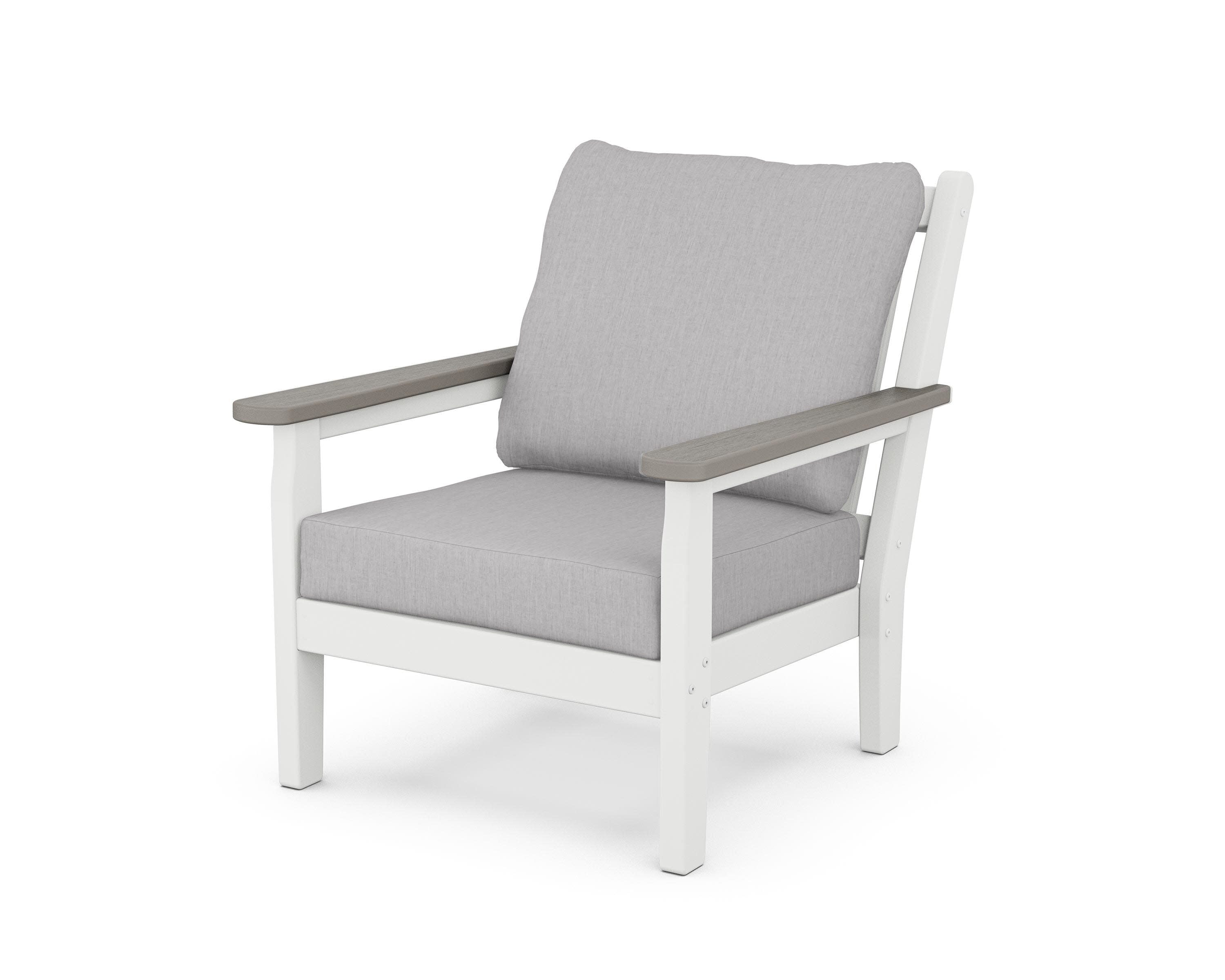 Chippendale Deep Seating Chair in White / Driftwood / Granite