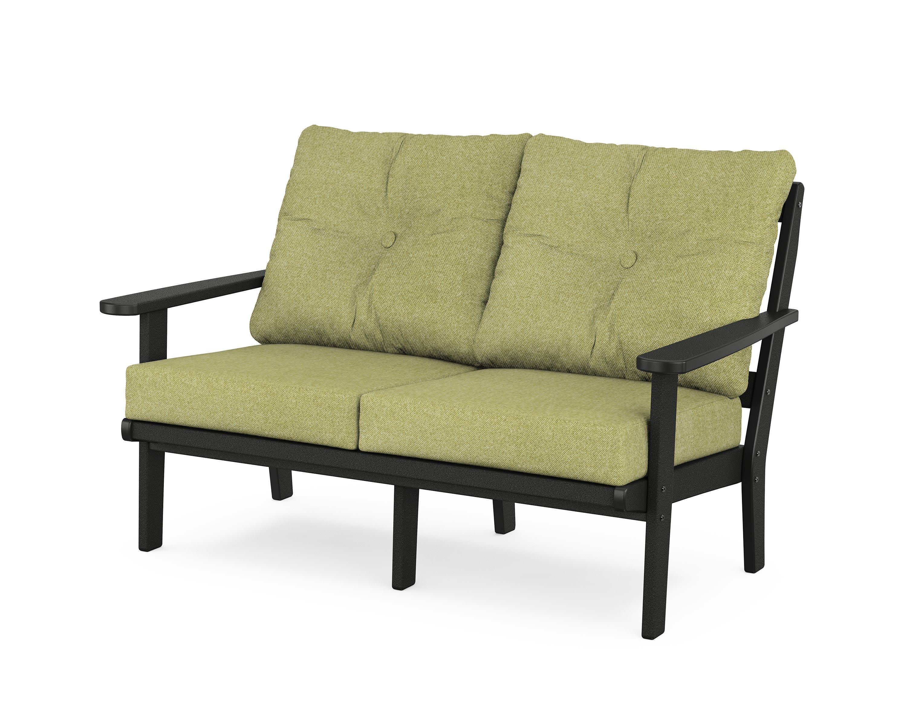 Mission Deep SeatingLoveseat in Black / Chartreuse Boucle