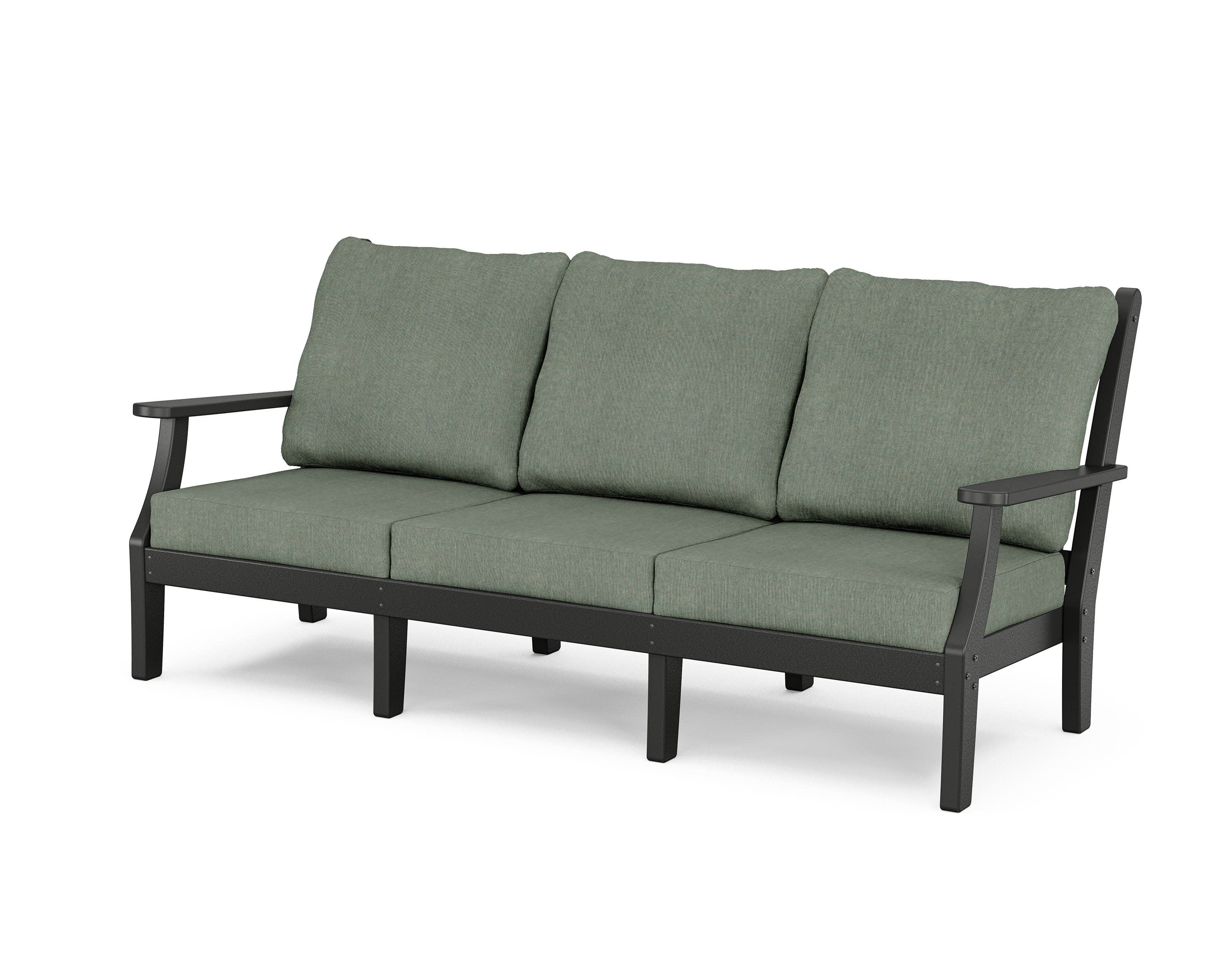 Wovendale Deep Seating Sofa in Black / Cast Sage