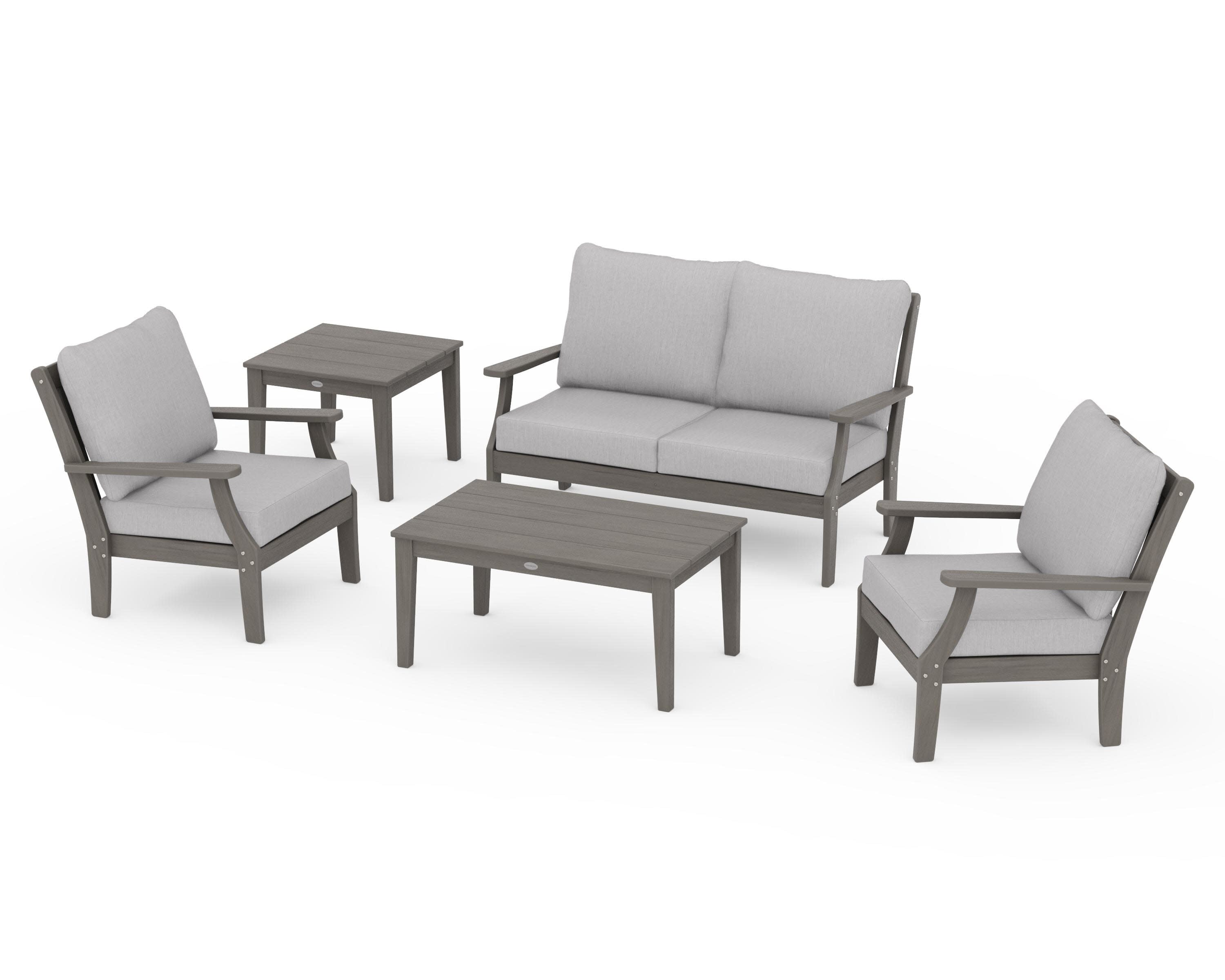 Braxton 5-Piece Deep Seating Set in Driftwood / Granite