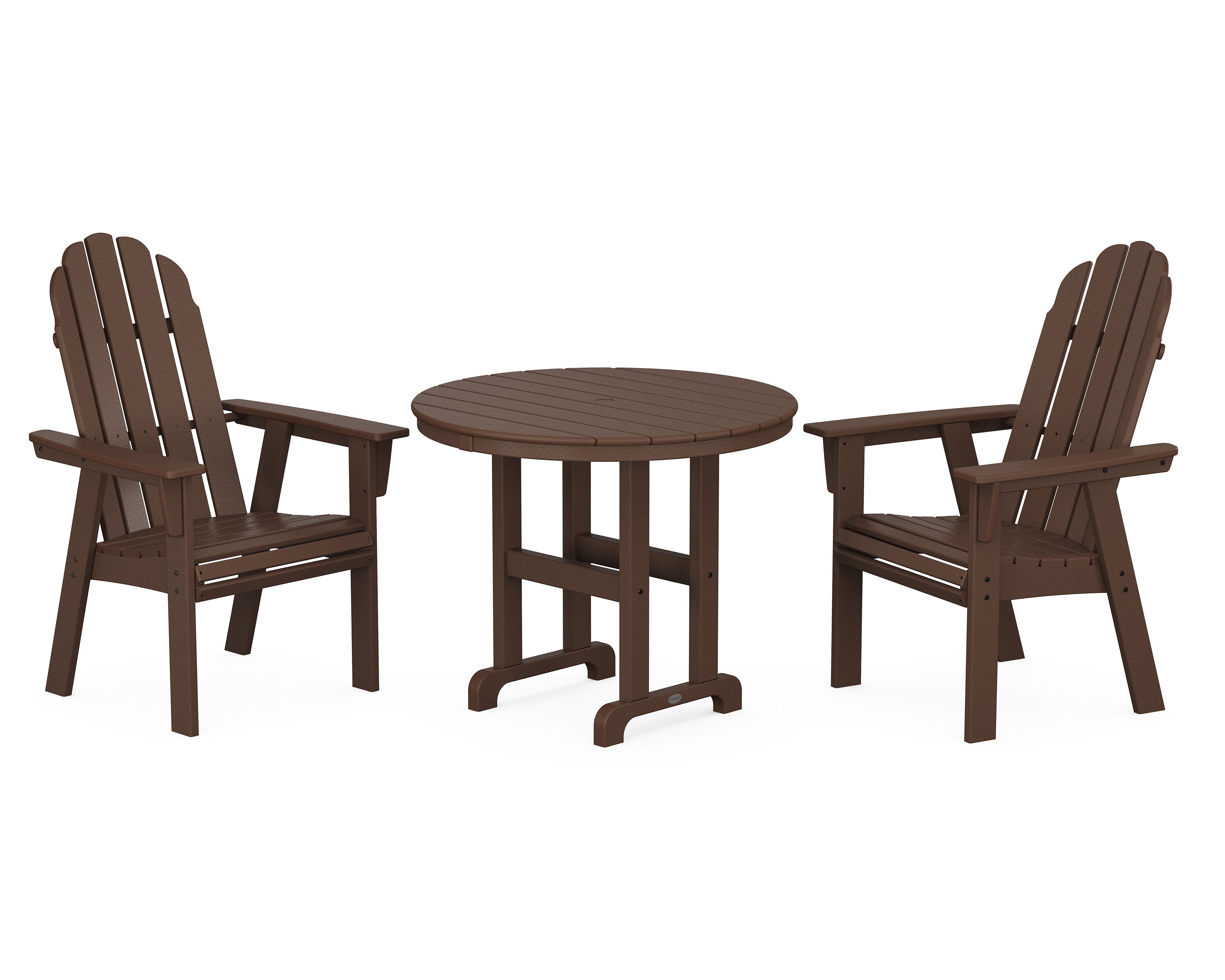 Vineyard Adirondack 3-Piece Round Dining Set in Mahogany