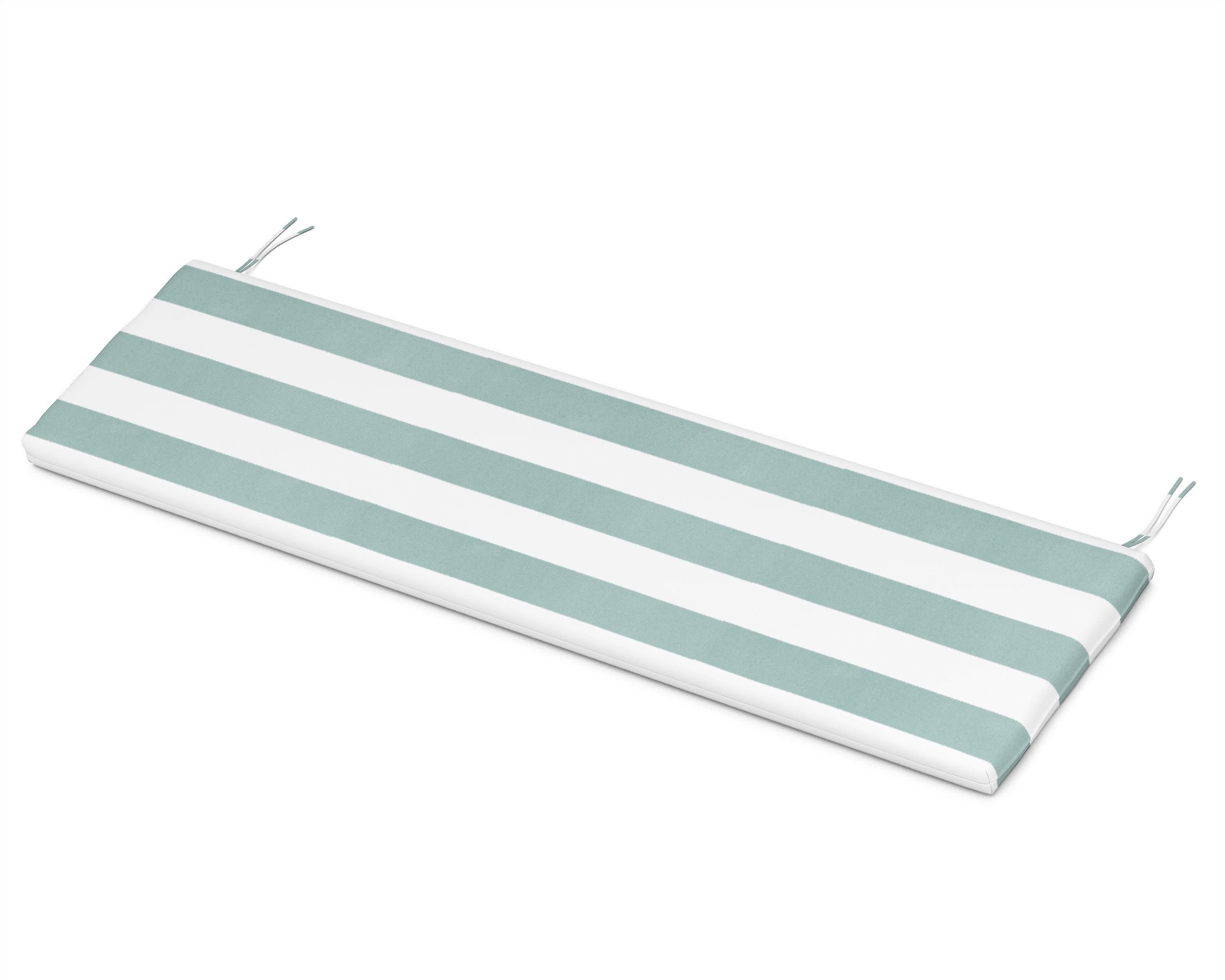 Bench Seat Cushion - 17.25"D x 68.5"W x 2.5"H in Cabana Stripe Glacier Spa