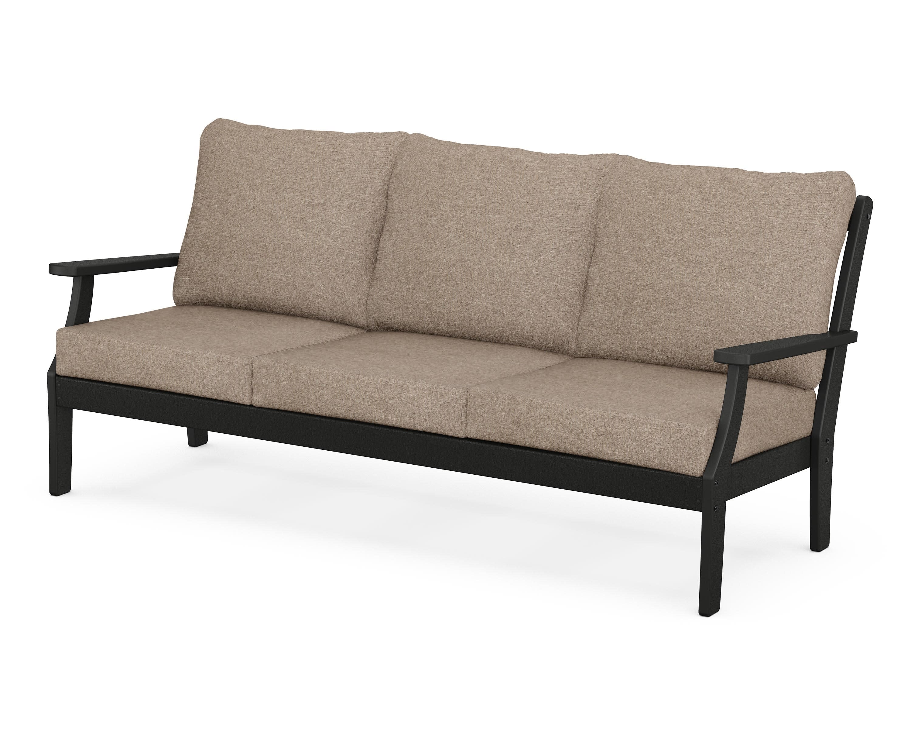 Braxton Deep Seating Sofa in Black / Spiced Burlap