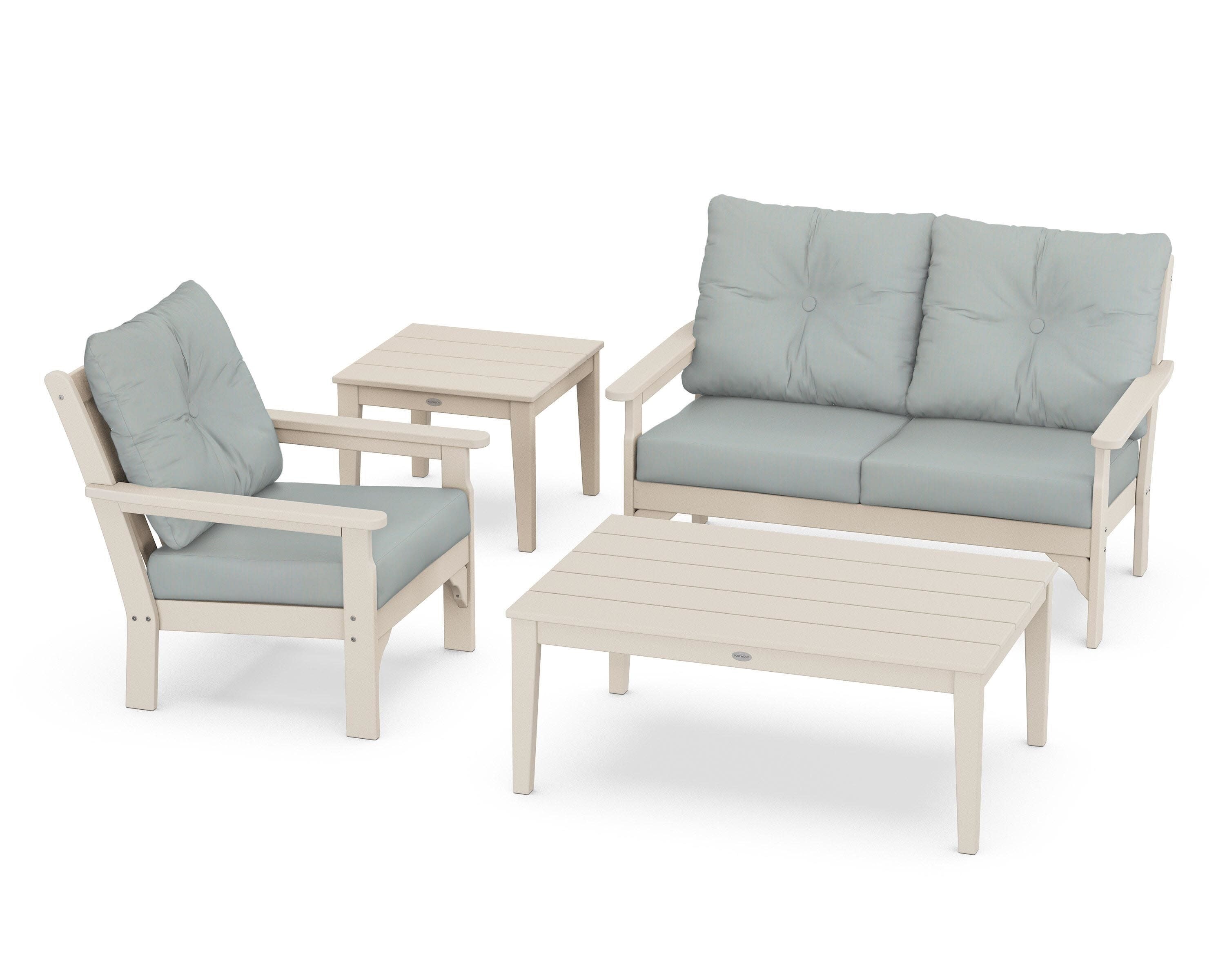 Vineyard 4-Piece Deep Seating Set in Sand / Spa