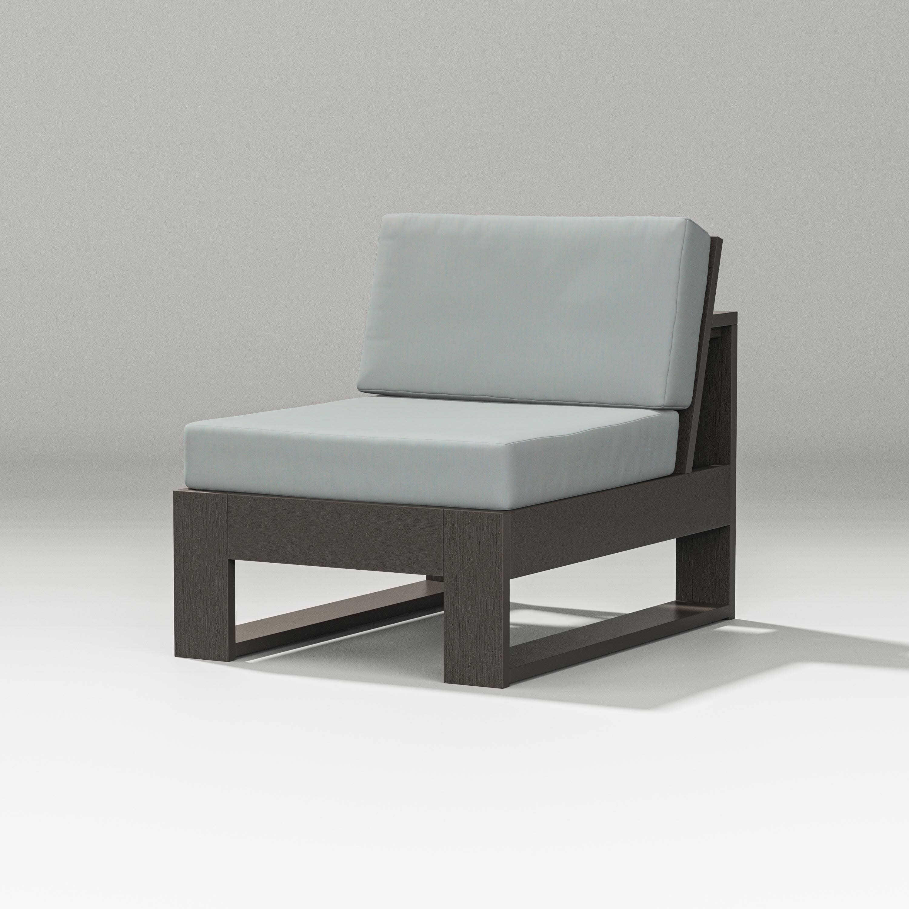 Latitude Modular Armless Chair in Vintage Coffee / Spa
