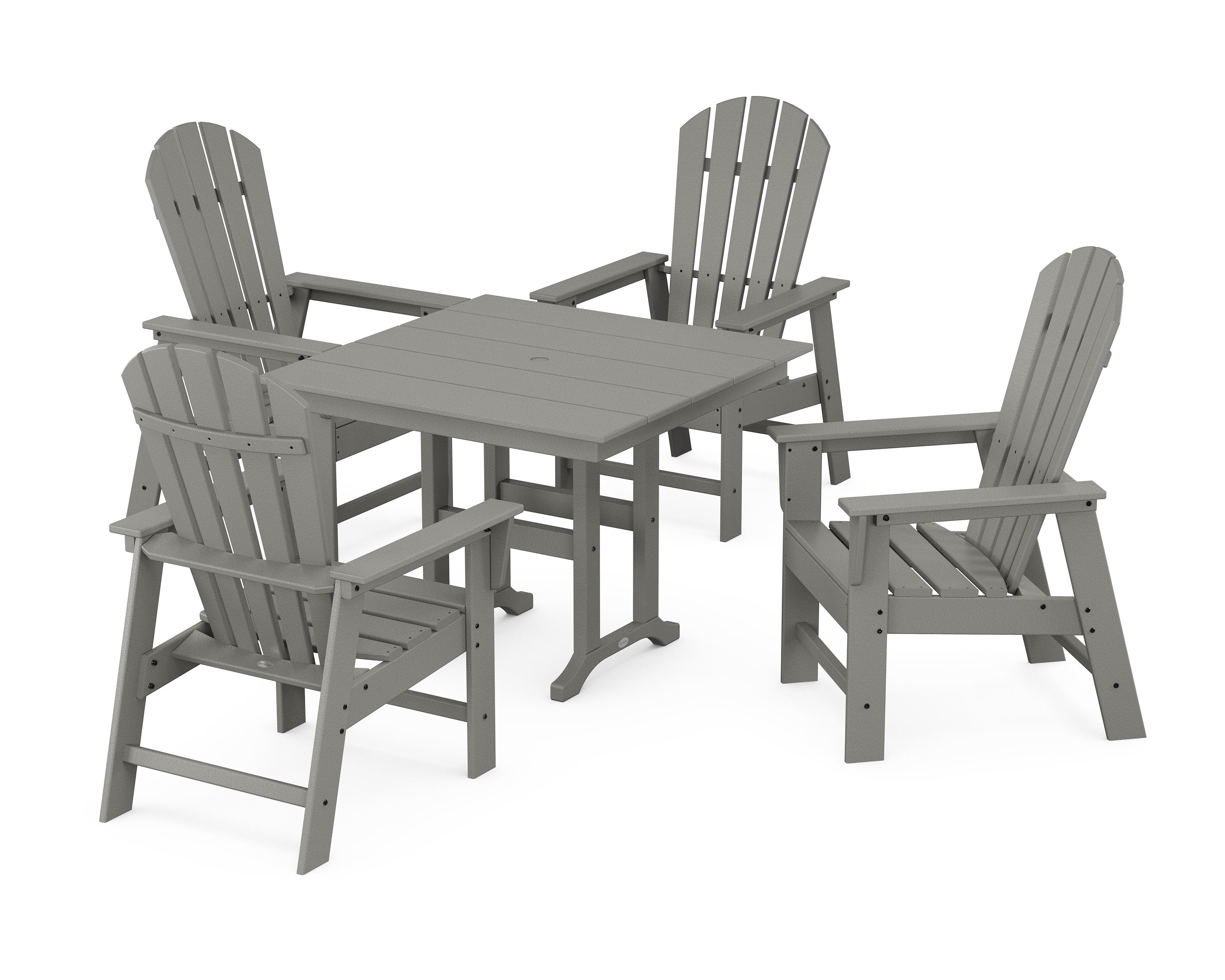 South Beach 5-Piece Farmhouse Dining Set in Slate Grey