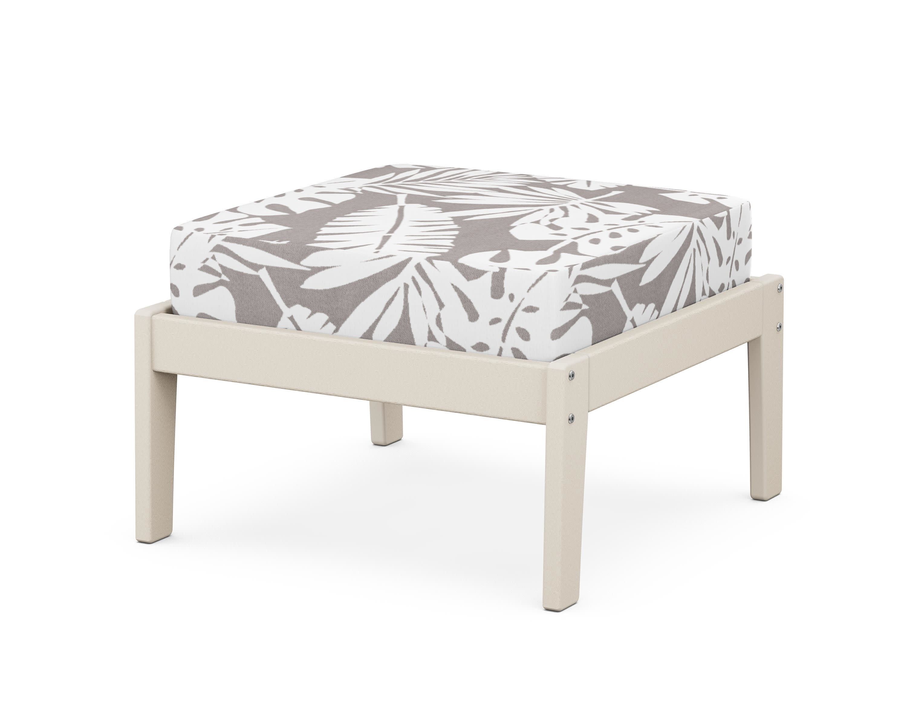 Deep Seating Ottoman in Sand / Leaf Grey Mist