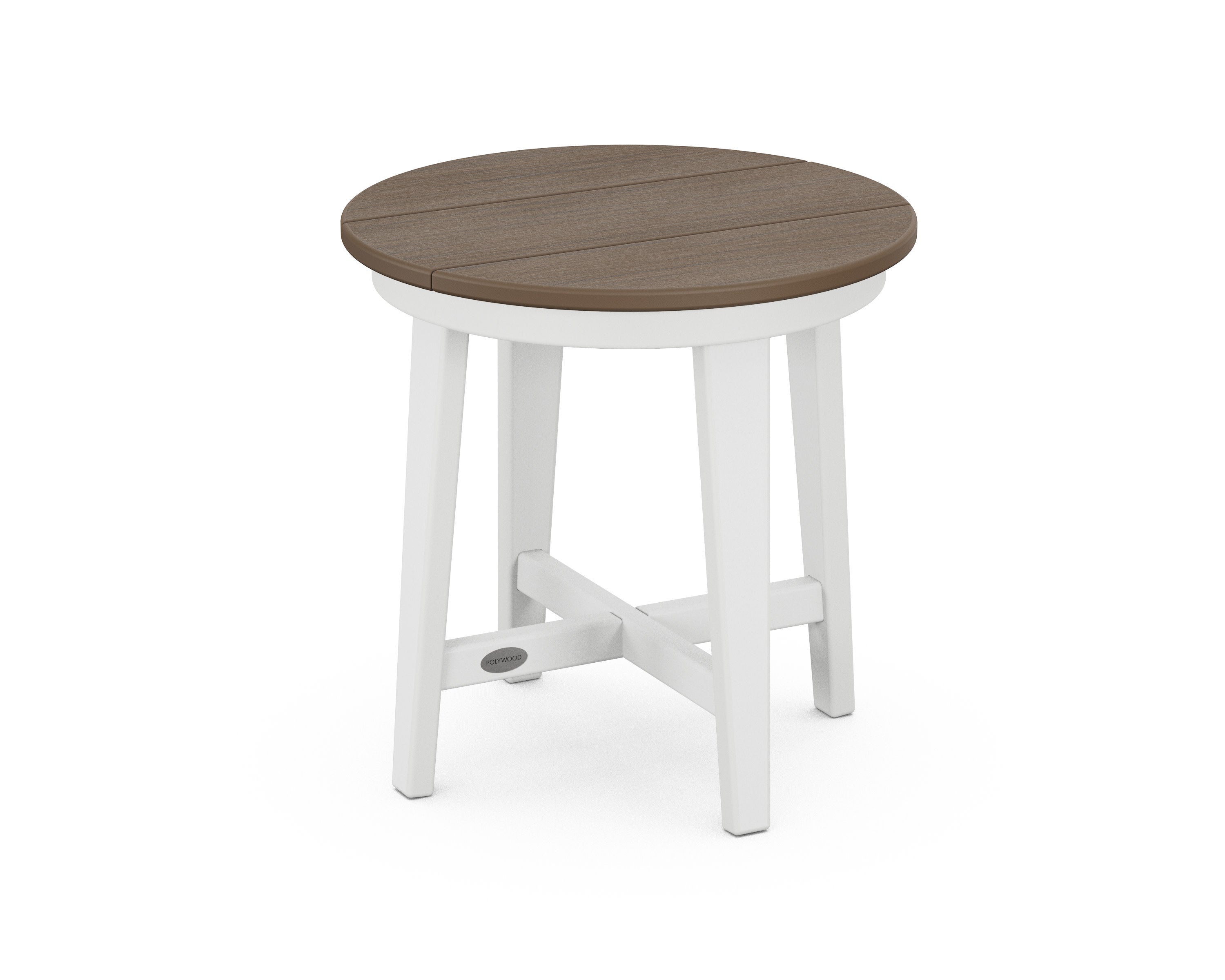 Newport 19" Round End Table in White / Kona