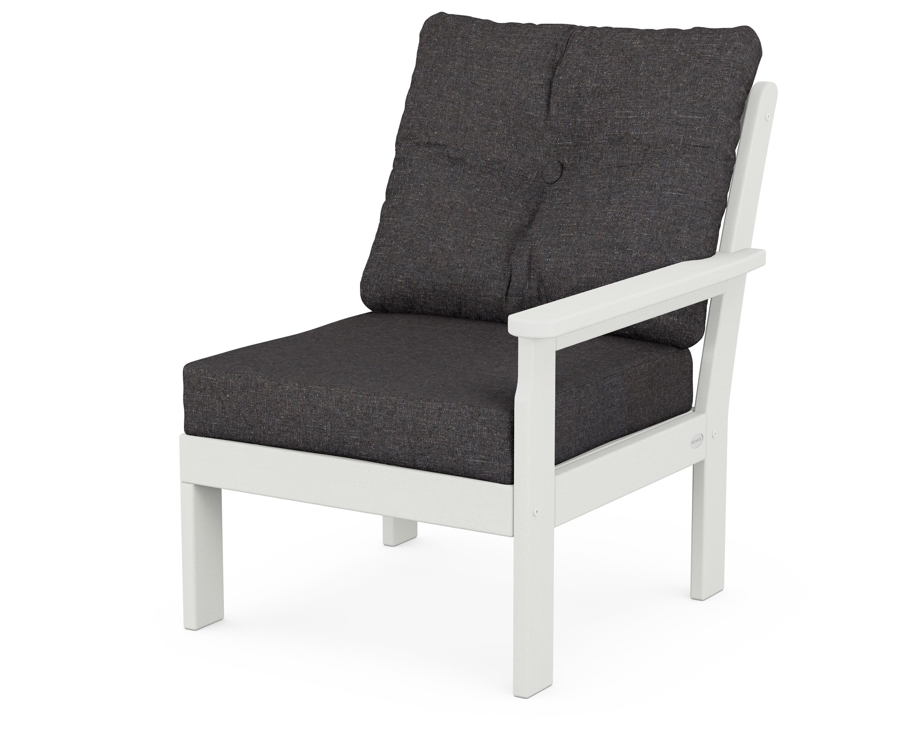 Vineyard Modular Right Arm Chair in Vintage White / Ash Charcoal