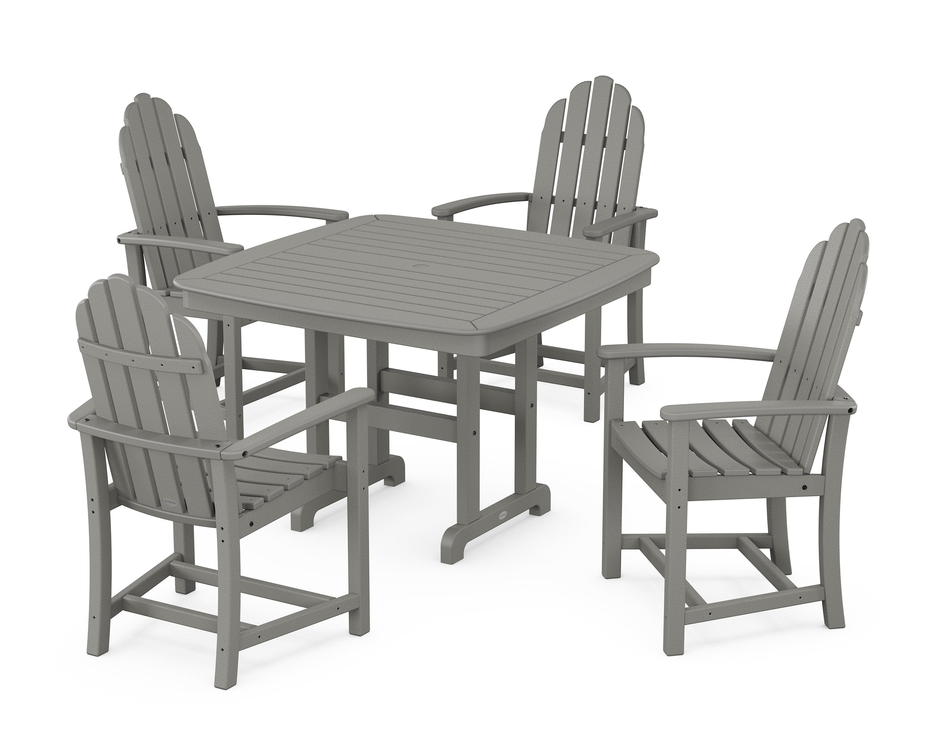 Classic Adirondack 5-Piece Dining Set with Trestle Legs in Slate Grey