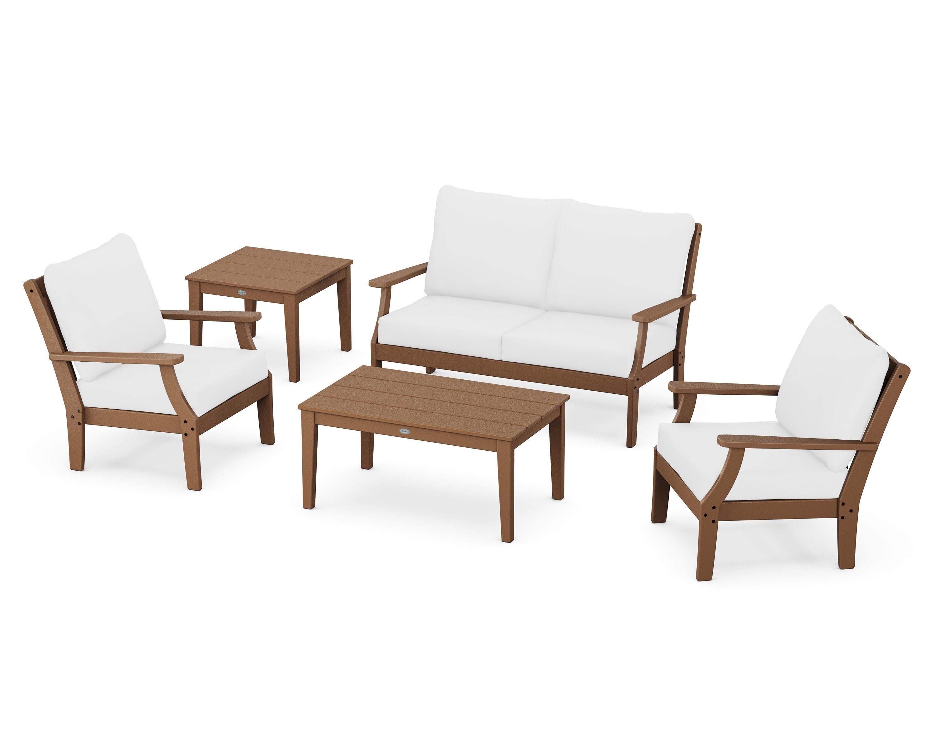 Braxton 5-Piece Deep Seating Set in Teak / Natural