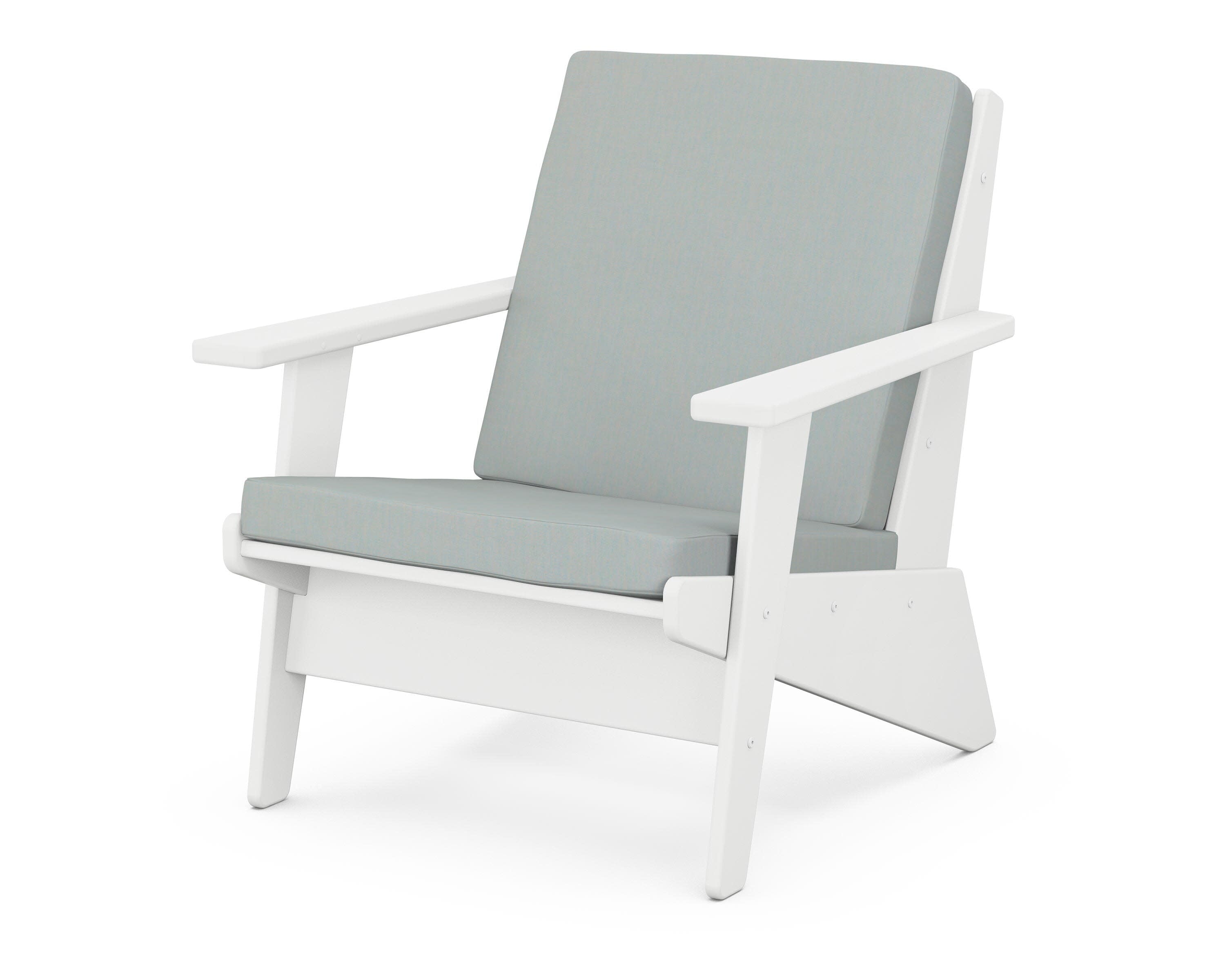 Riviera Modern Lounge Chair in White / Spa