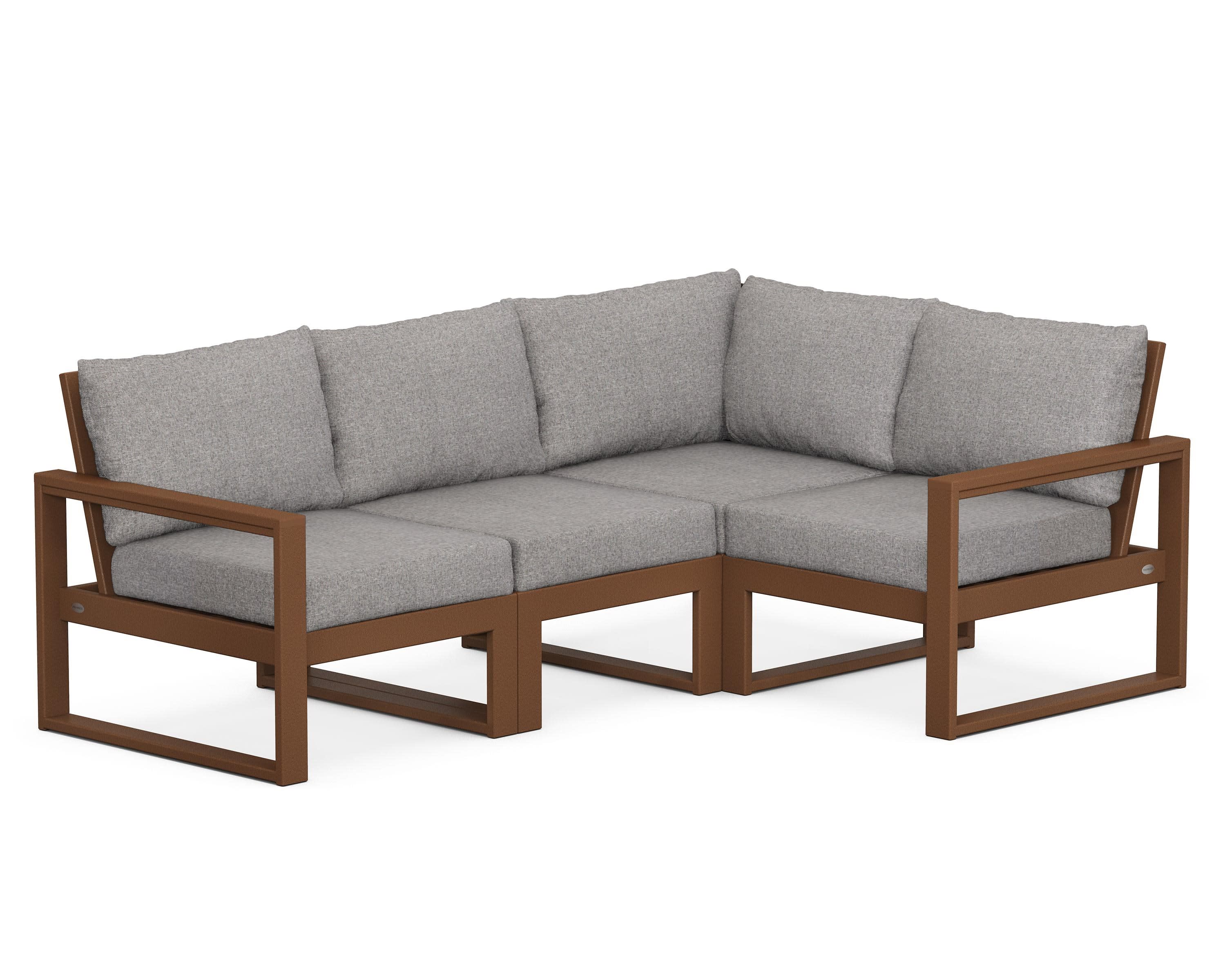 EDGE 4-Piece Modular Deep Seating Set in Teak / Grey Mist