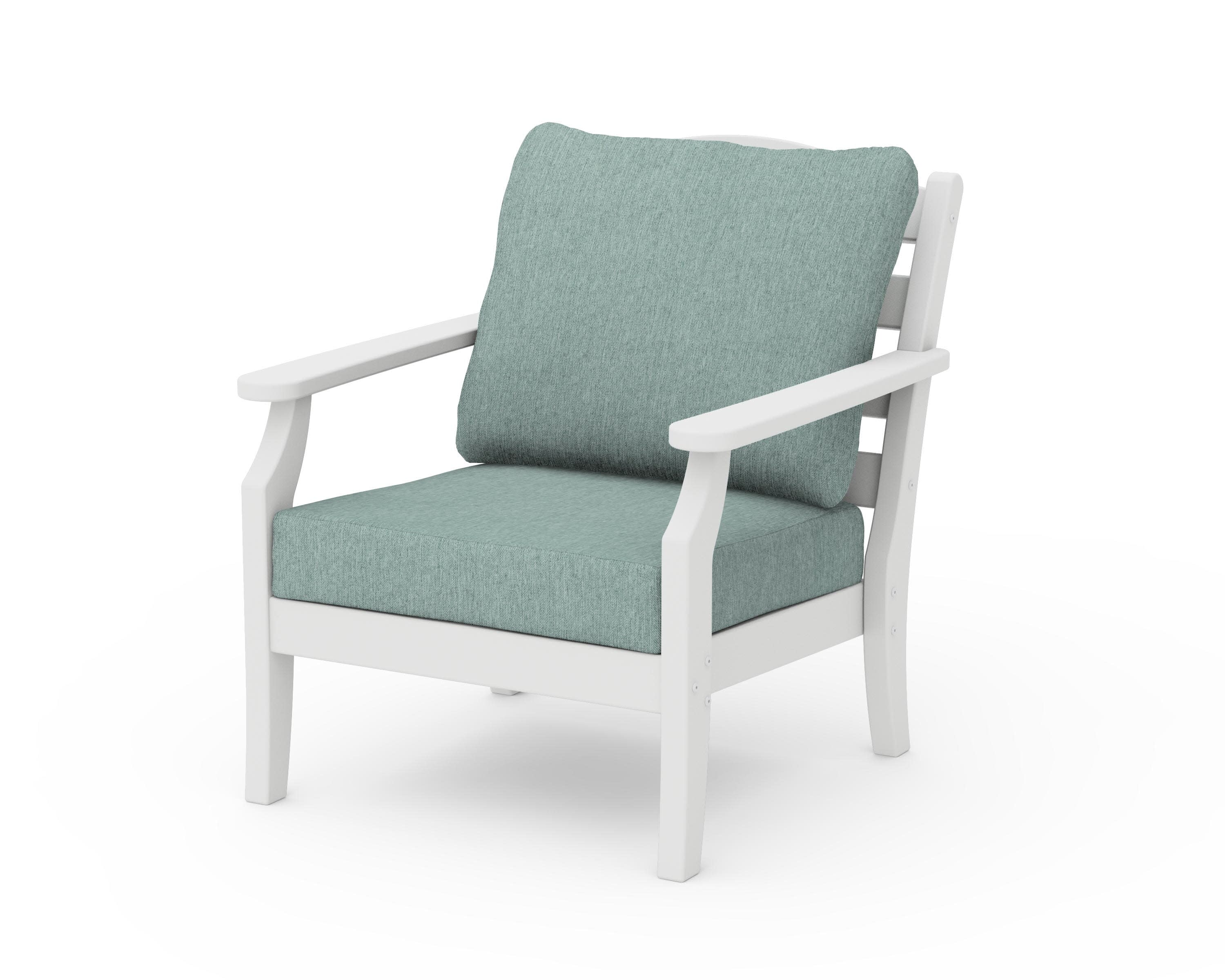 Savannah Deep Seating Chair in White / Glacier Spa