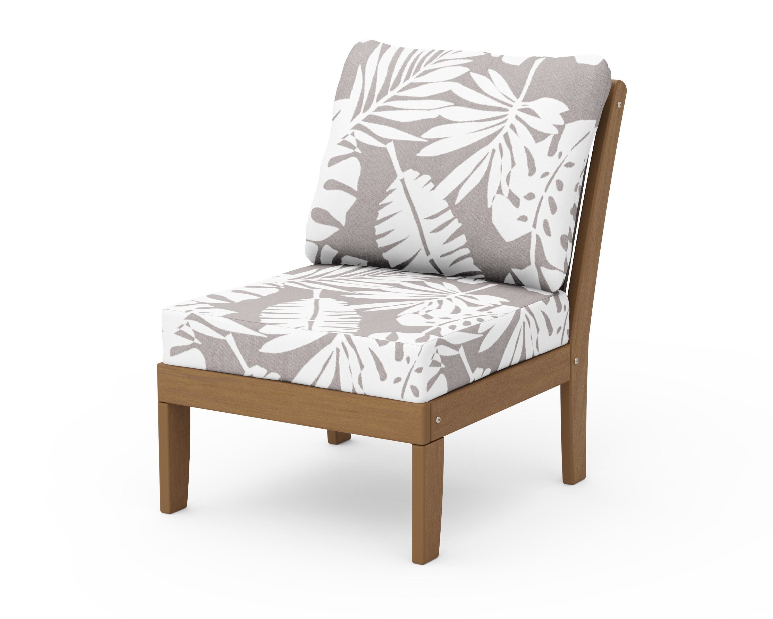 Braxton Modular Armless Chair in Natural / Leaf Grey Mist