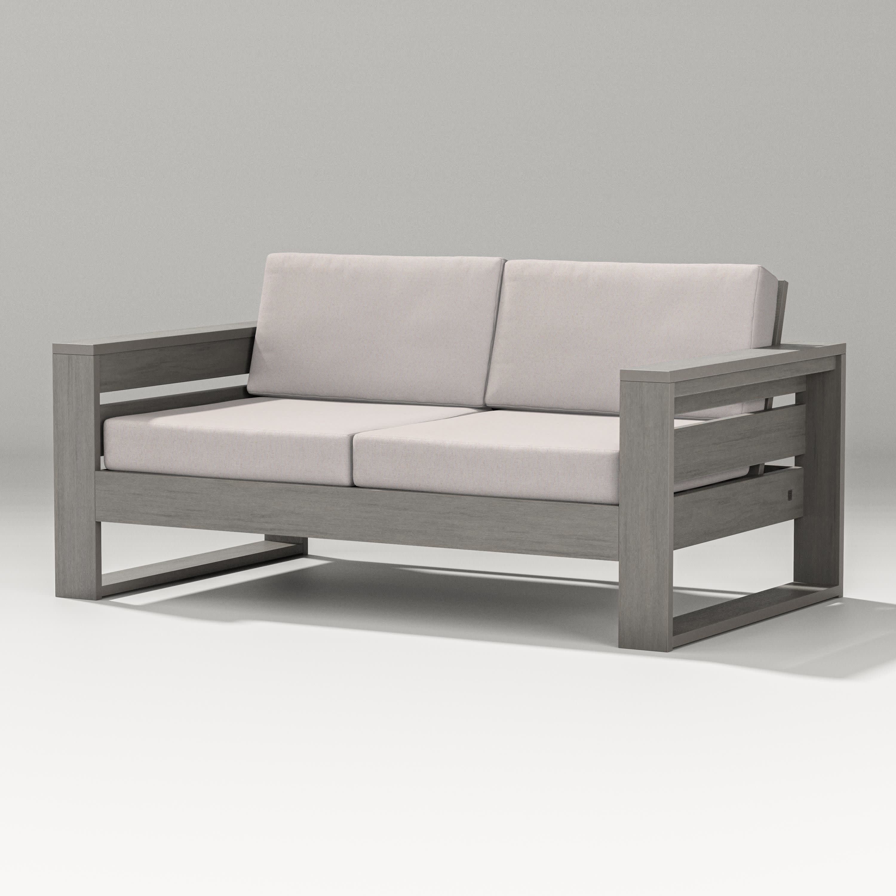 Latitude Loveseat in Driftwood / Dune Burlap