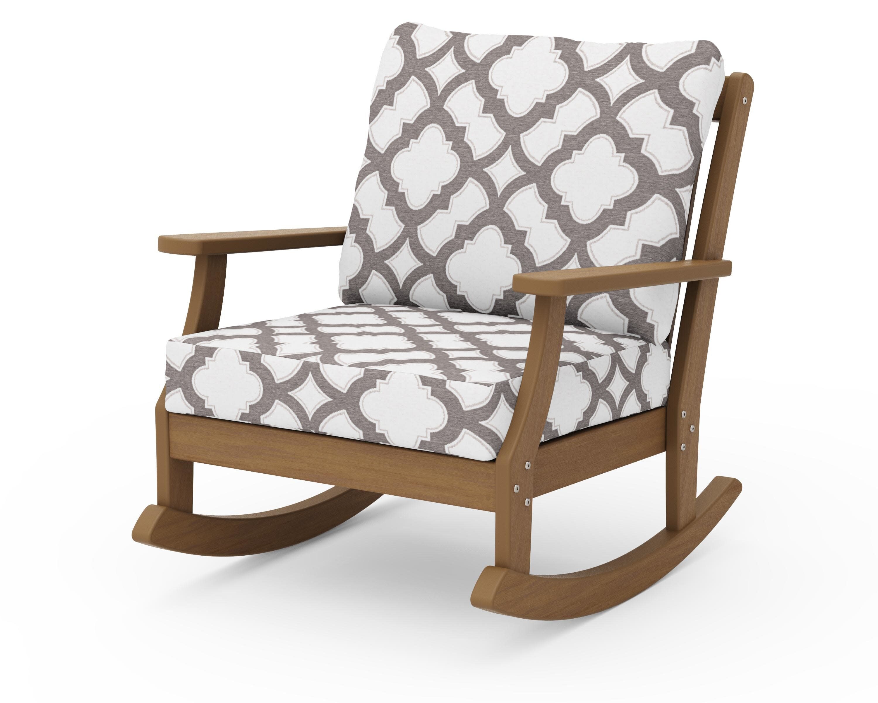 Braxton Deep Seating Rocking Chair in Natural / Trellis Grey Mist