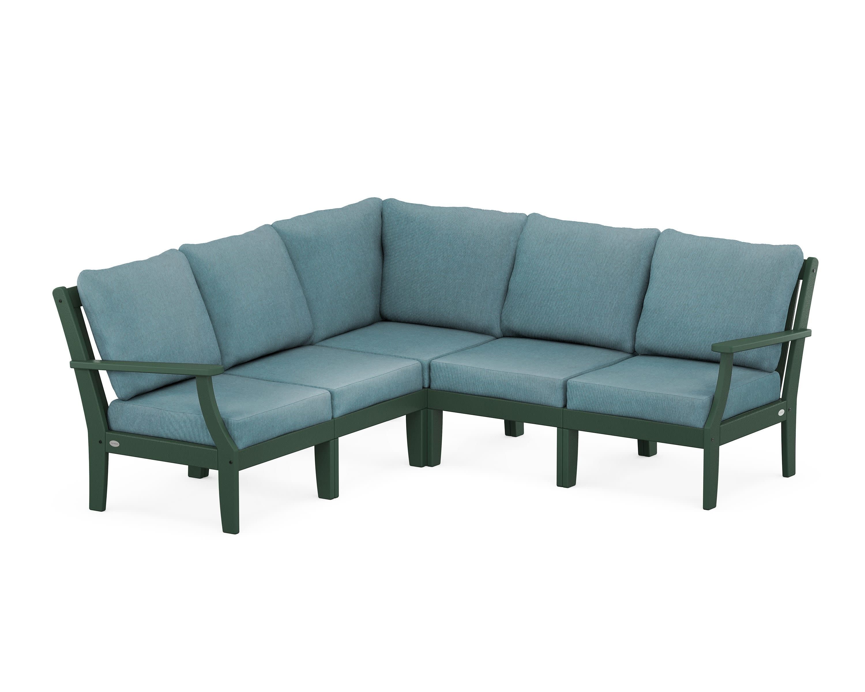 Braxton Modular 5-Piece Deep Seating Set in Green / Ocean Teal
