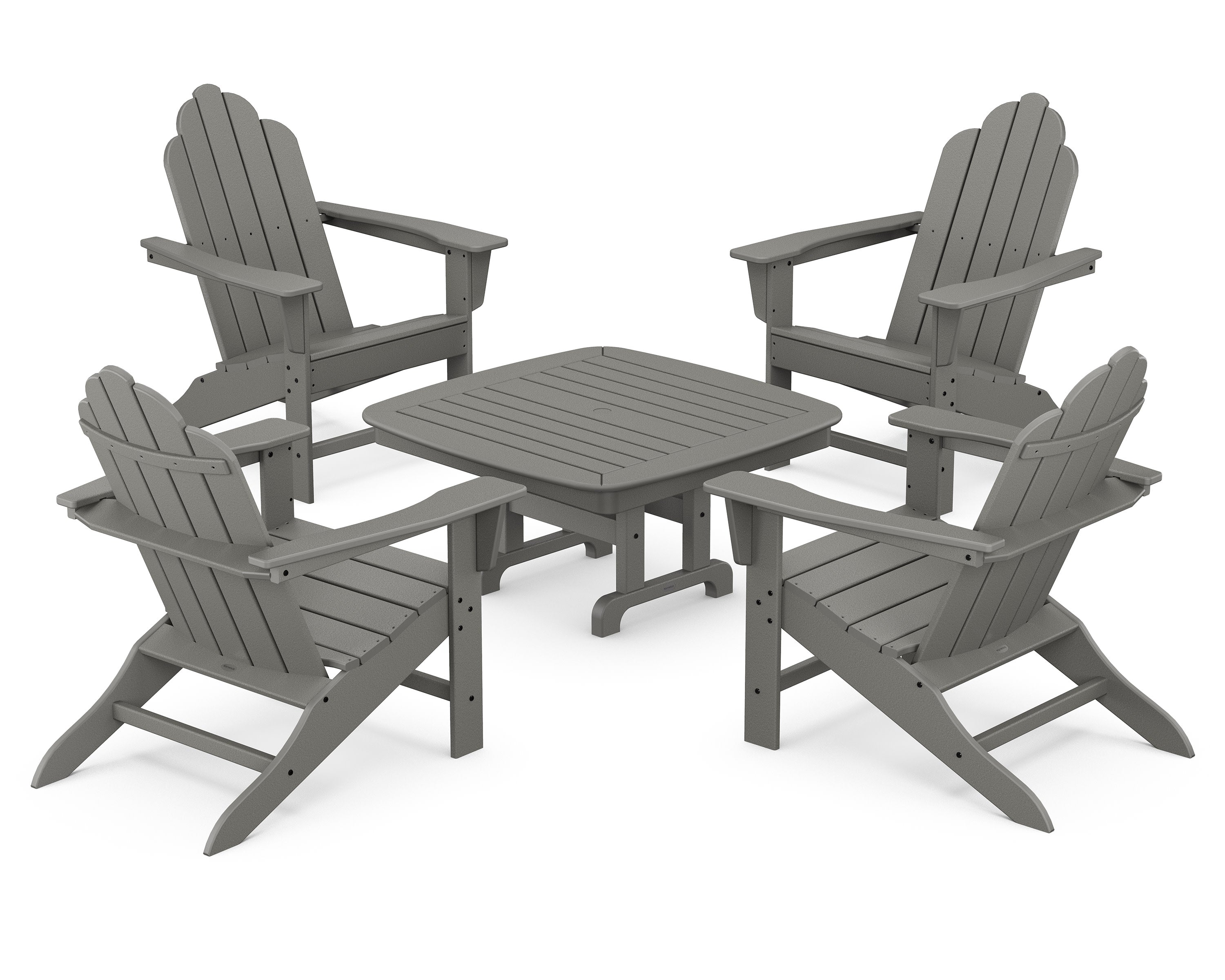 Long Island Adirondack 5-Piece Conversation Group in Slate Grey