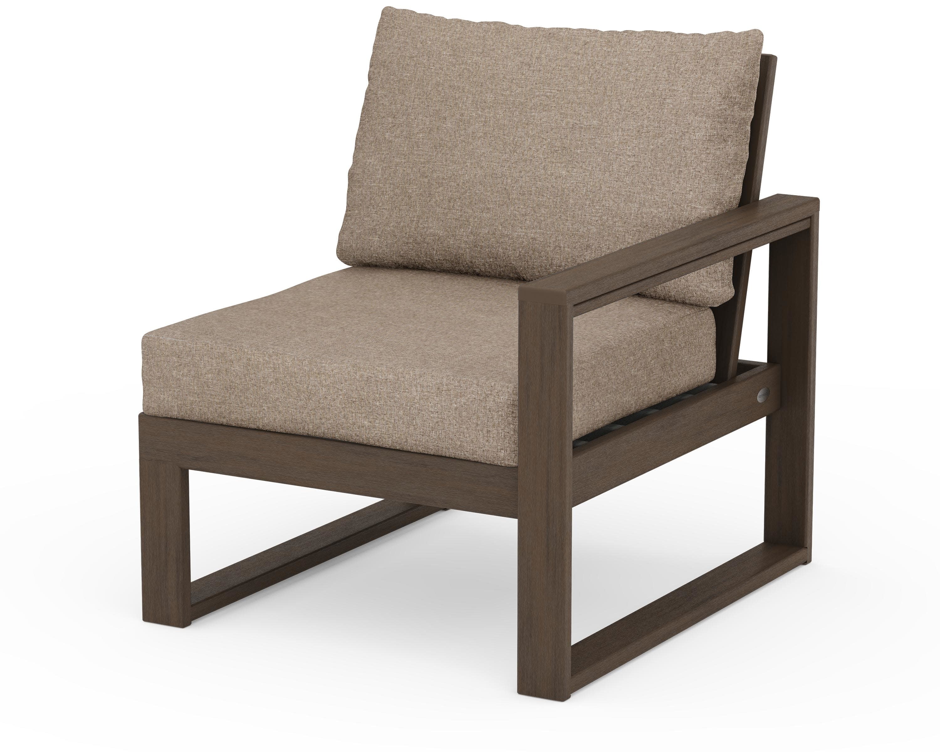 EDGE Modular Right Arm Chair in Kona / Spiced Burlap
