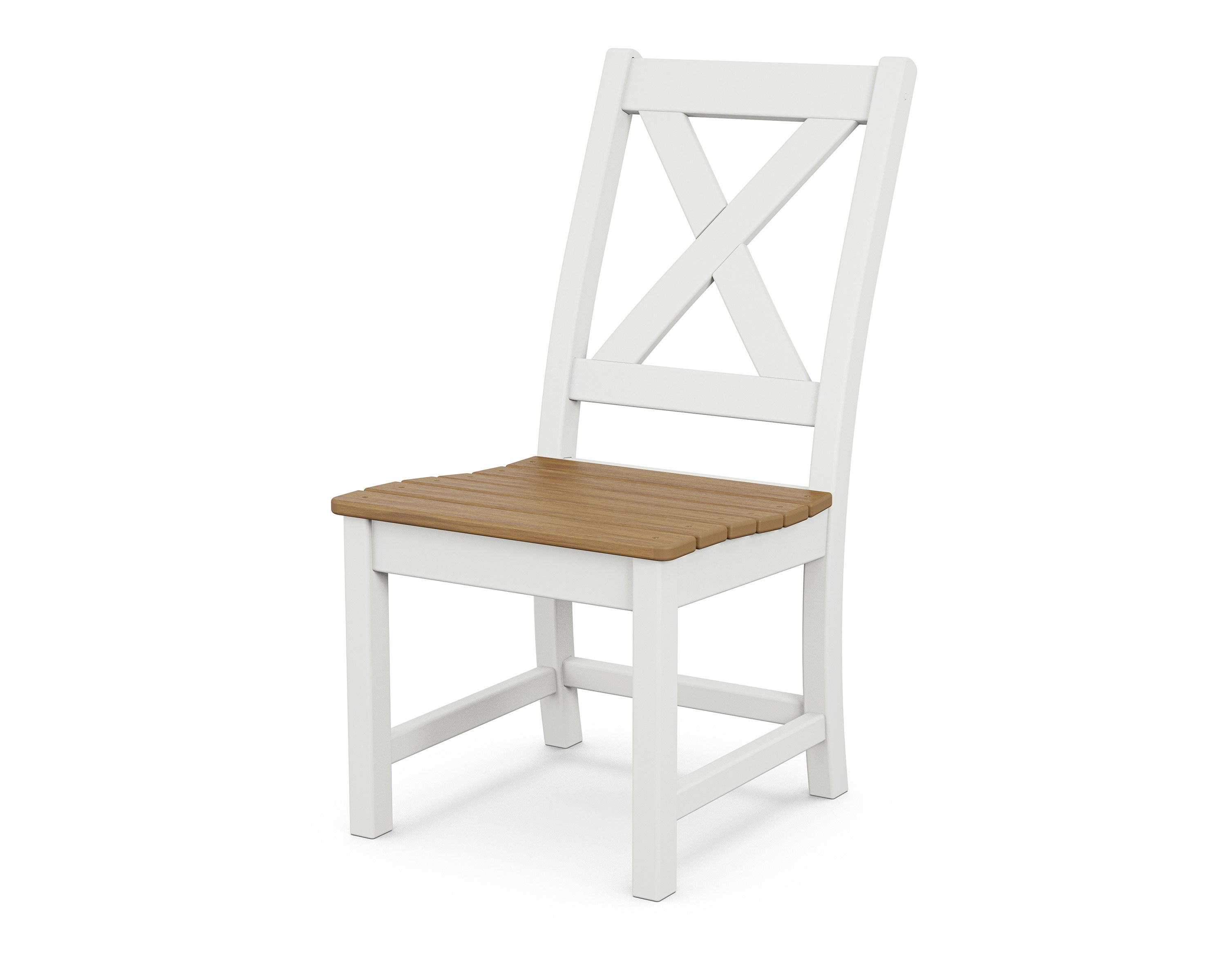 Braxton Dining Side Chair in White / Natural