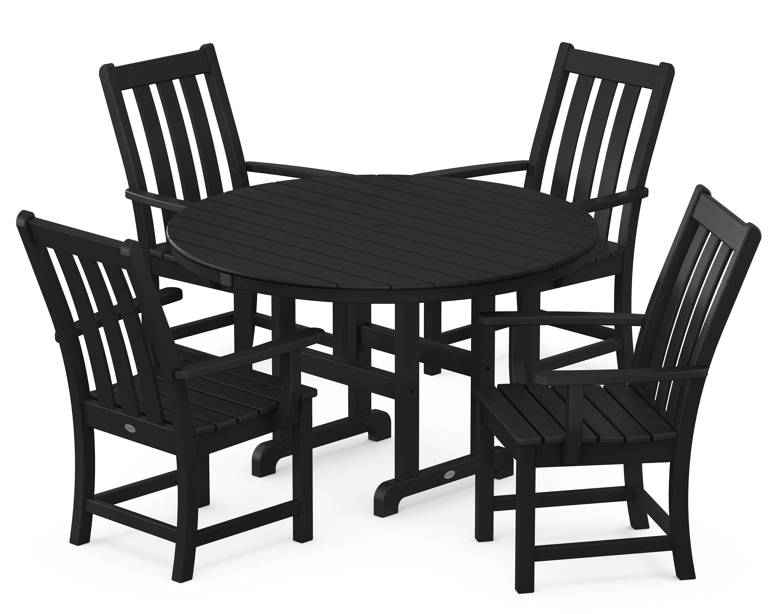 Vineyard 5-Piece Round Farmhouse Dining Set in Black