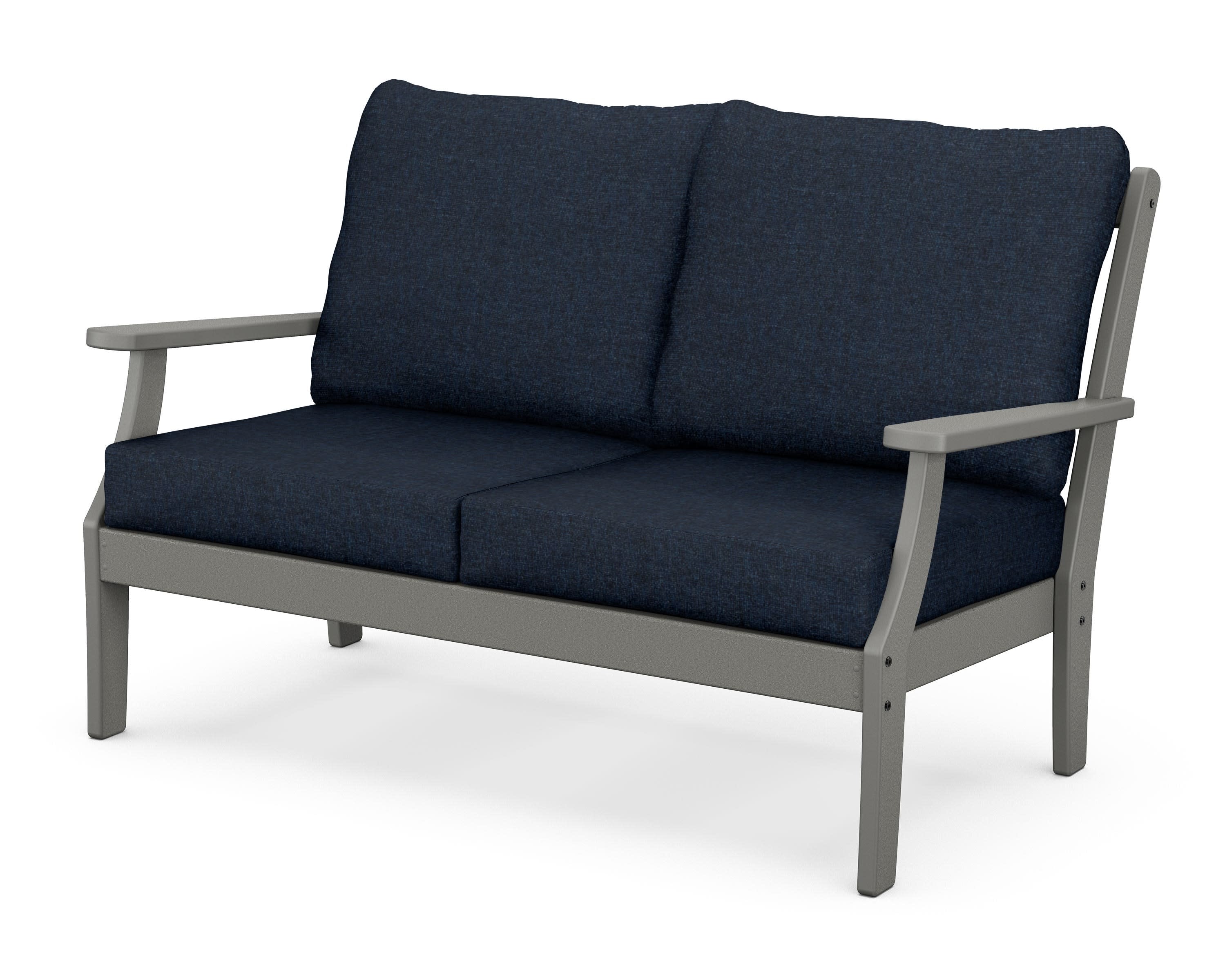 Braxton Deep Seating Loveseat in Slate Grey / Marine Indigo