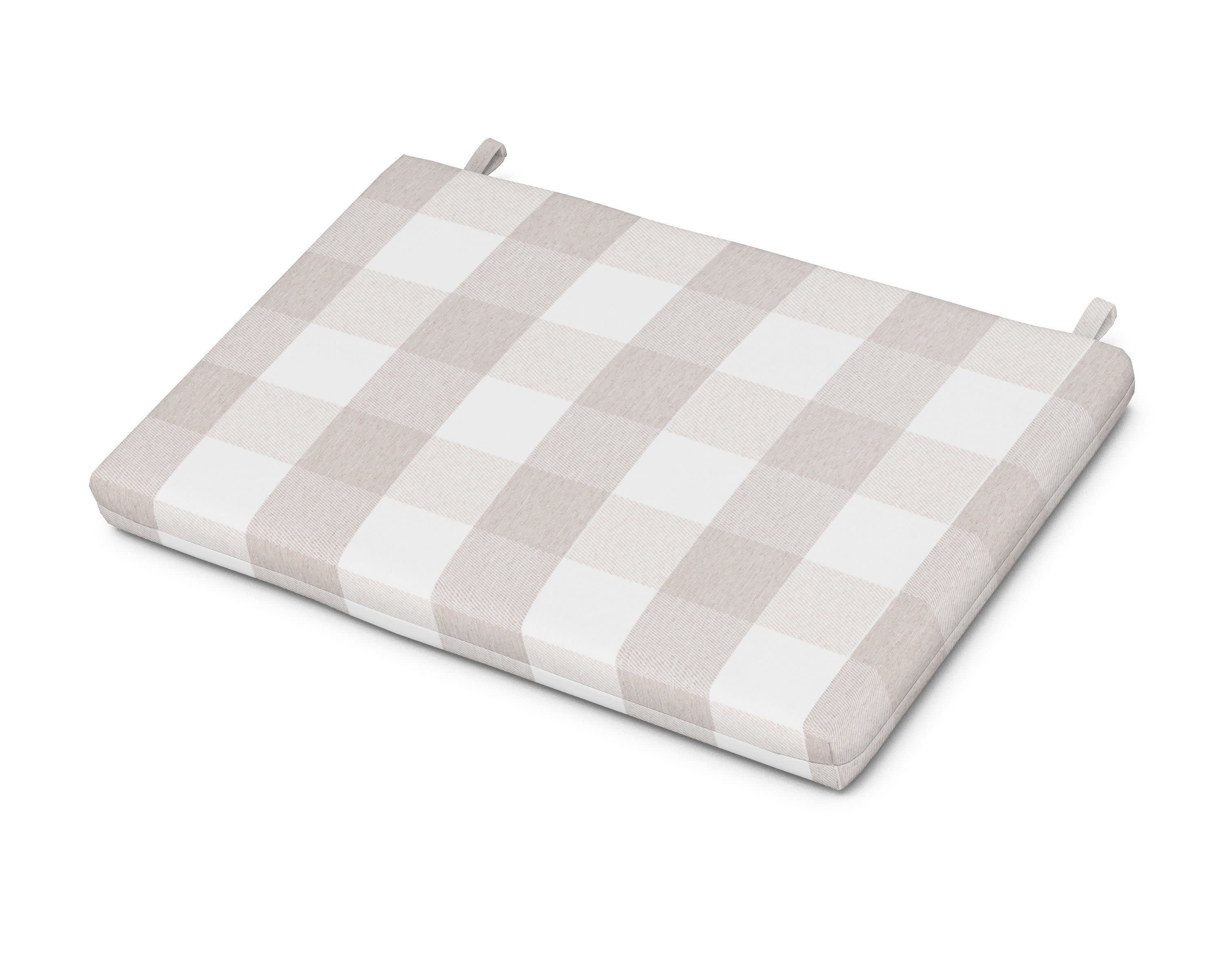 Eastport Lounge Chair Cushion in Buffalo Plaid Dune Burlap
