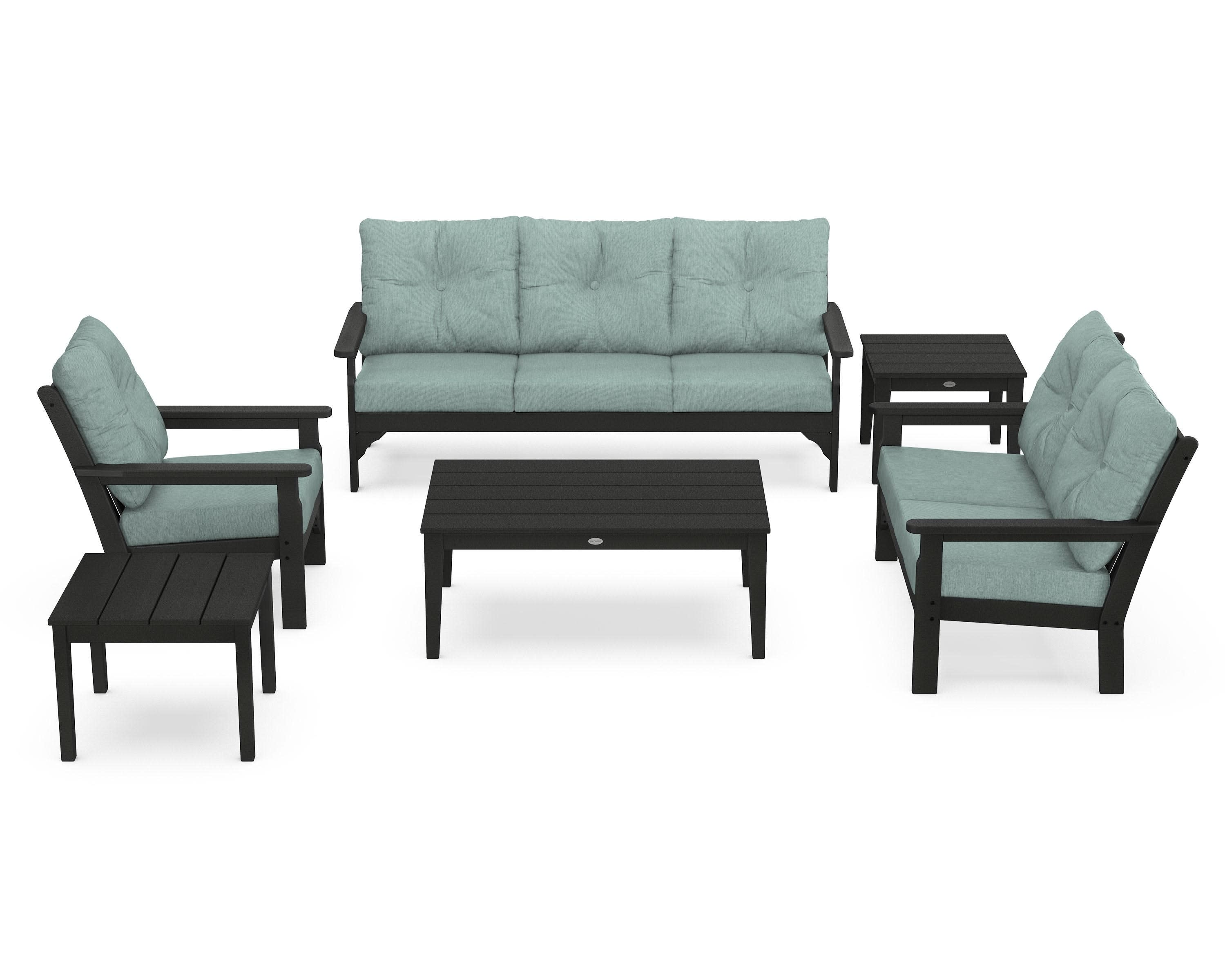 Vineyard 6-Piece Deep Seating Set in Green / Glacier Spa