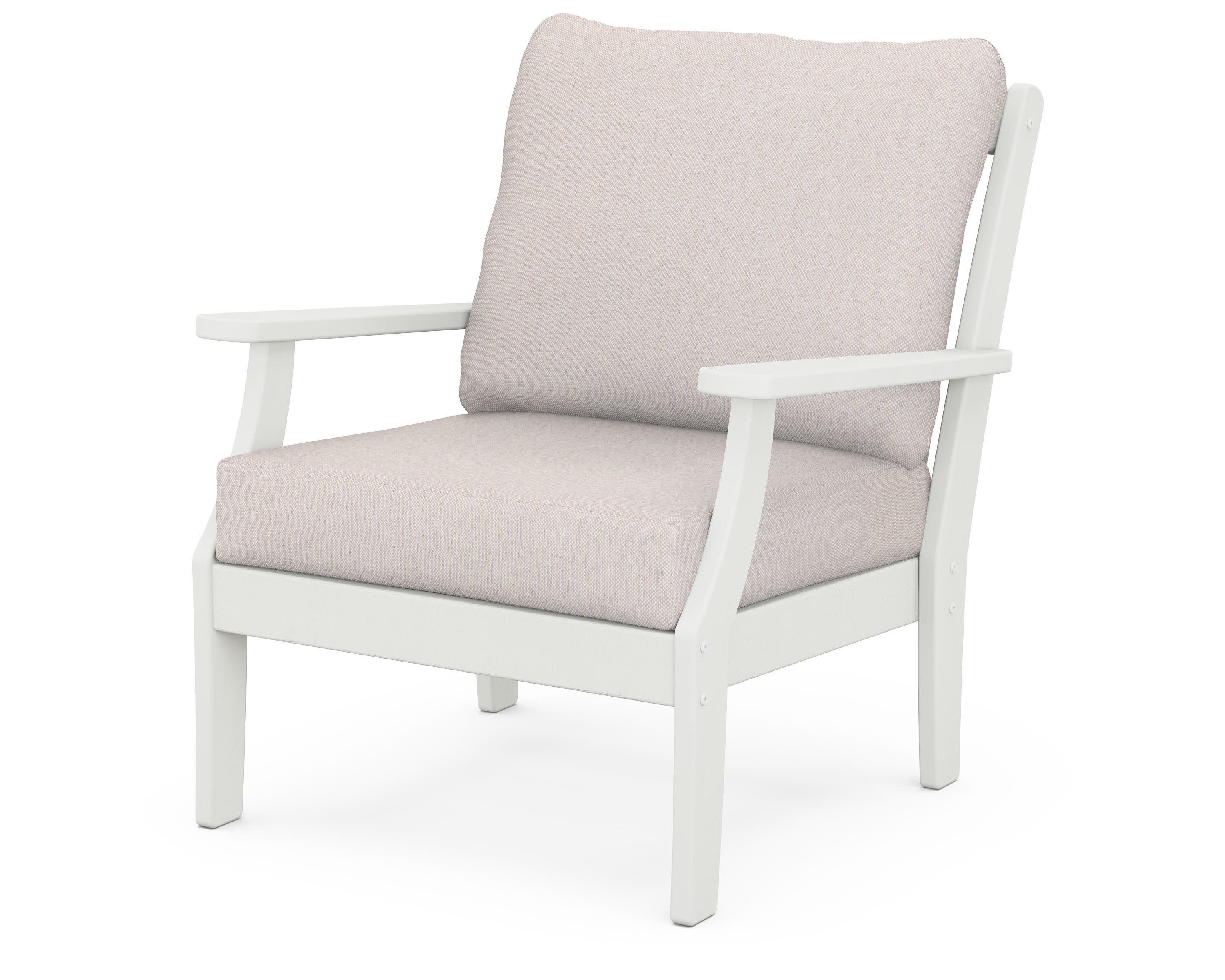 Braxton Deep Seating Chair in Vintage White / Dune Burlap