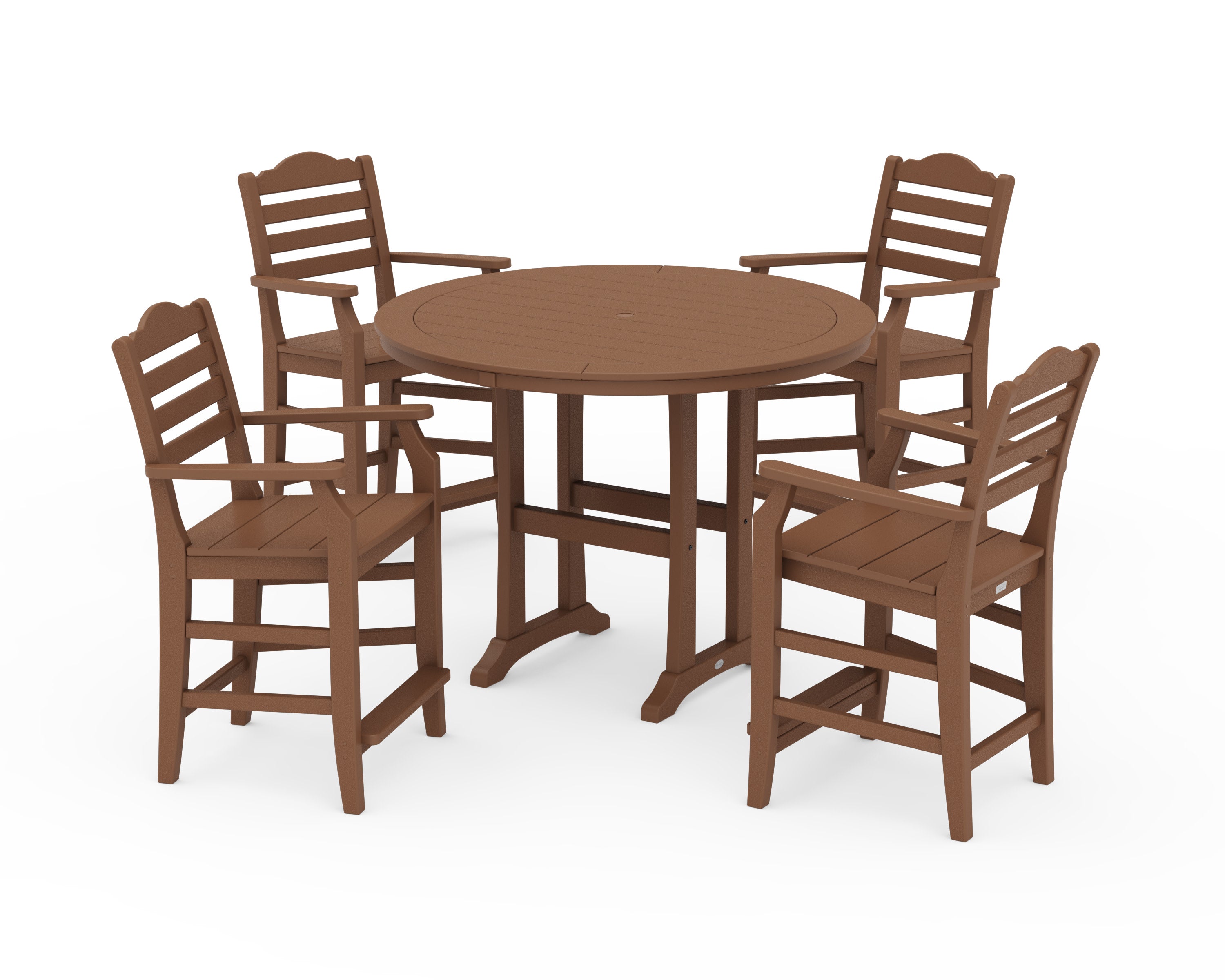 Savannah 5-Piece Round Counter Set in Teak