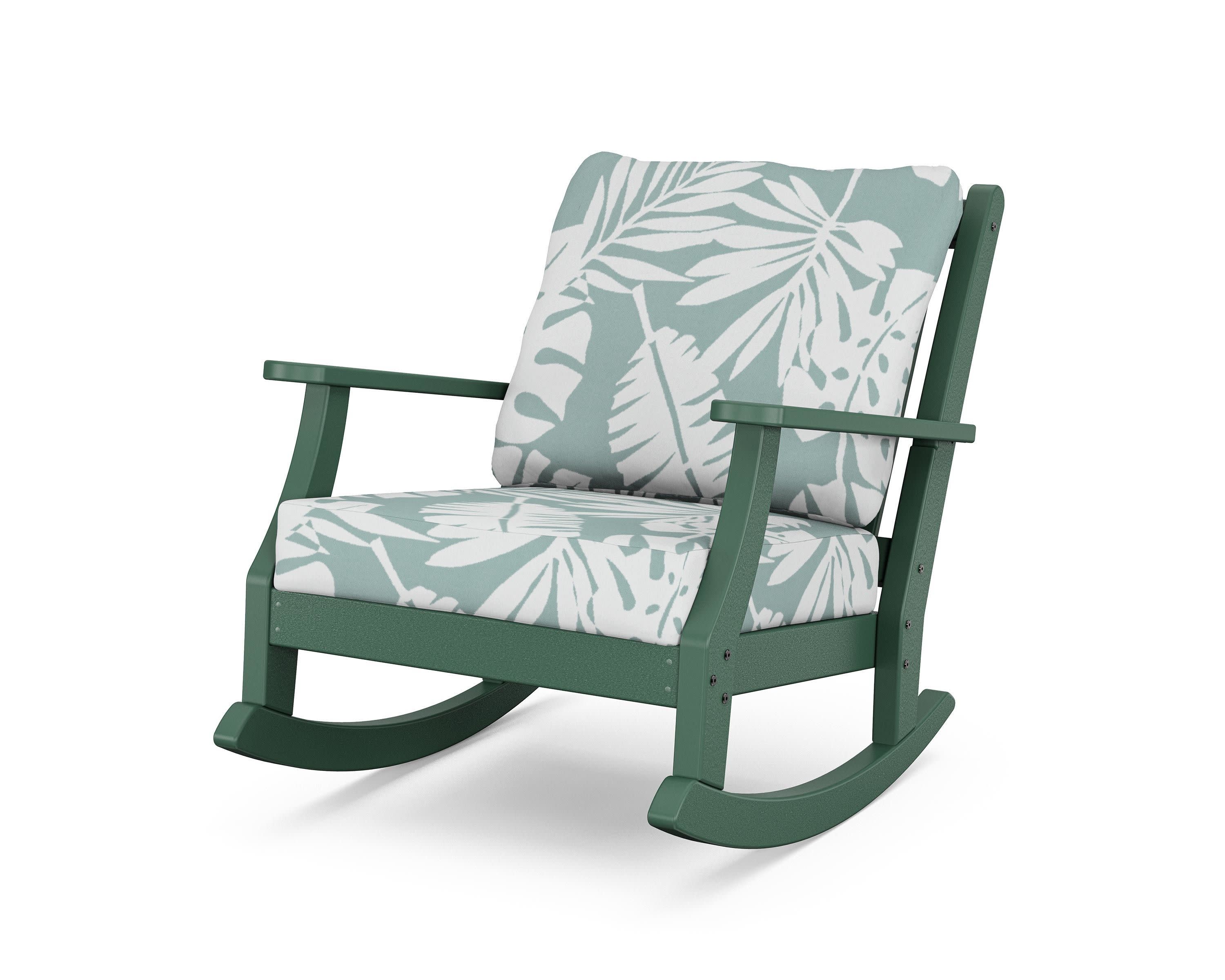 Wovendale Deep Seating Rocking Chair in Green / Leaf Glacier Spa
