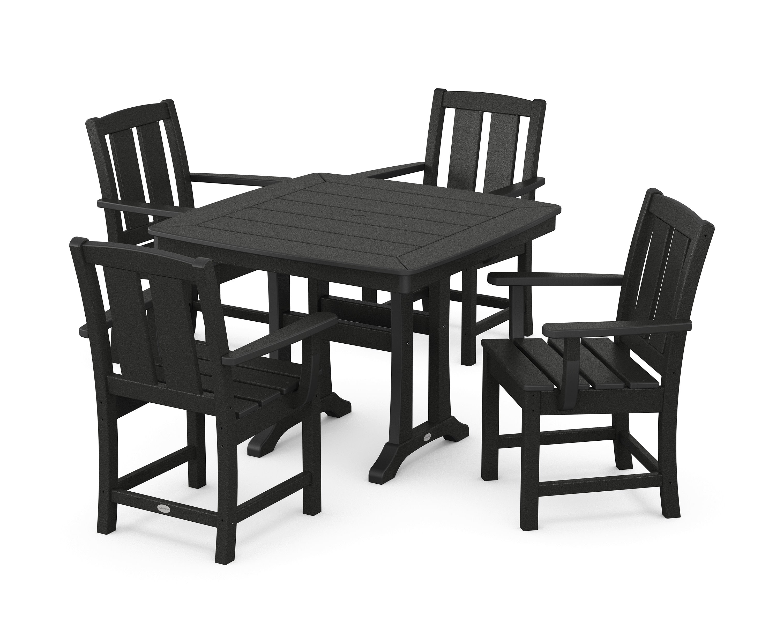 Mission 5-Piece Dining Set with Trestle Legs in Black