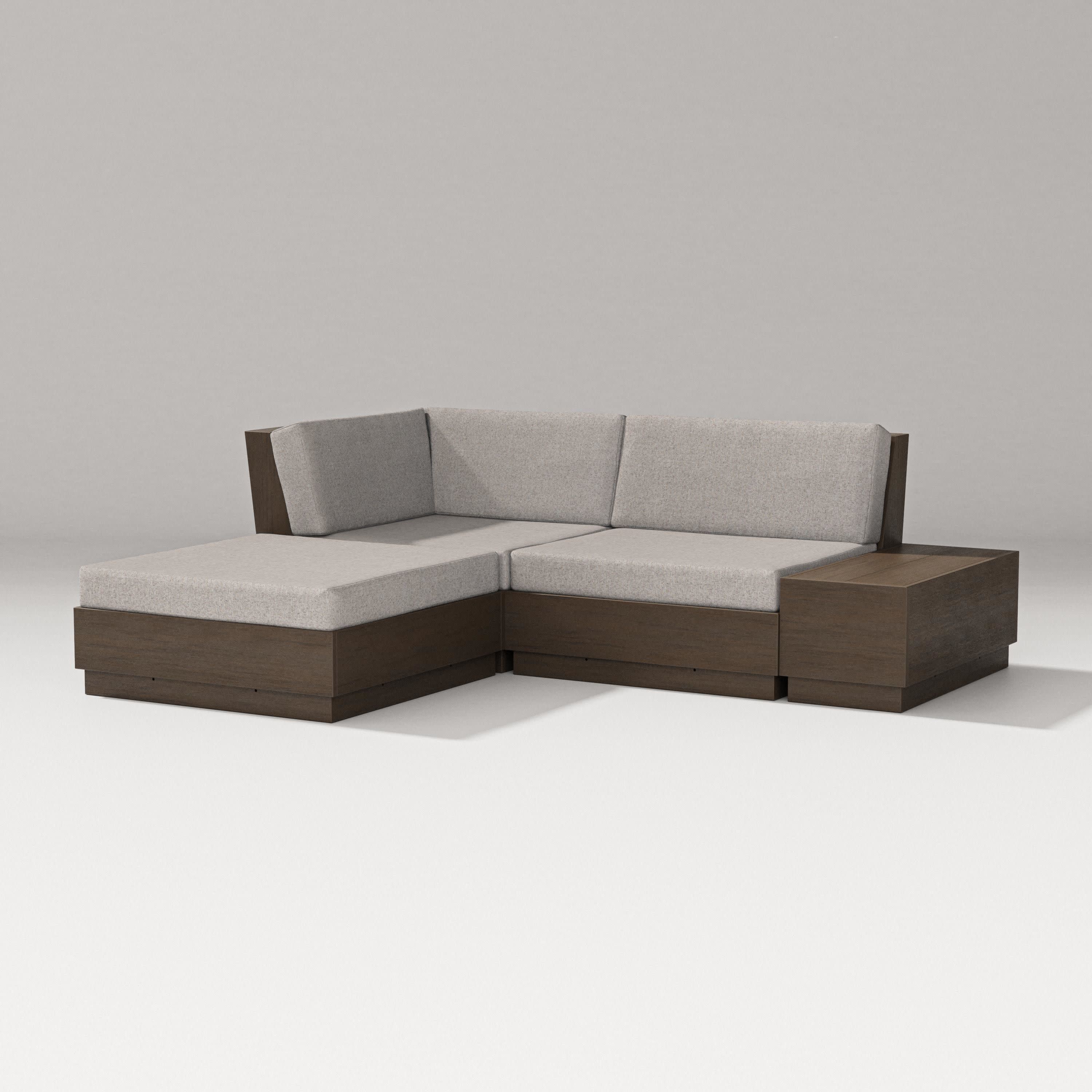 Elevate Loveseat Sectional with Chaise in Kona / Weathered Tweed