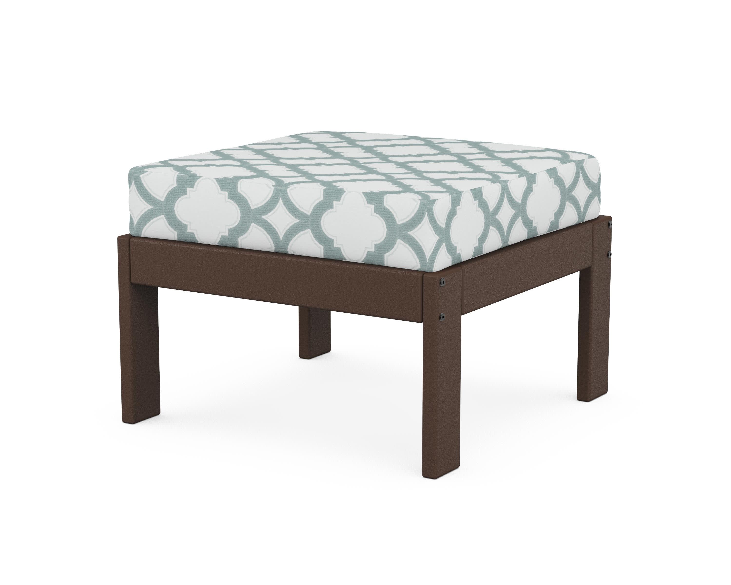 Vineyard Modular Ottoman in Mahogany / Trellis Glacier Spa