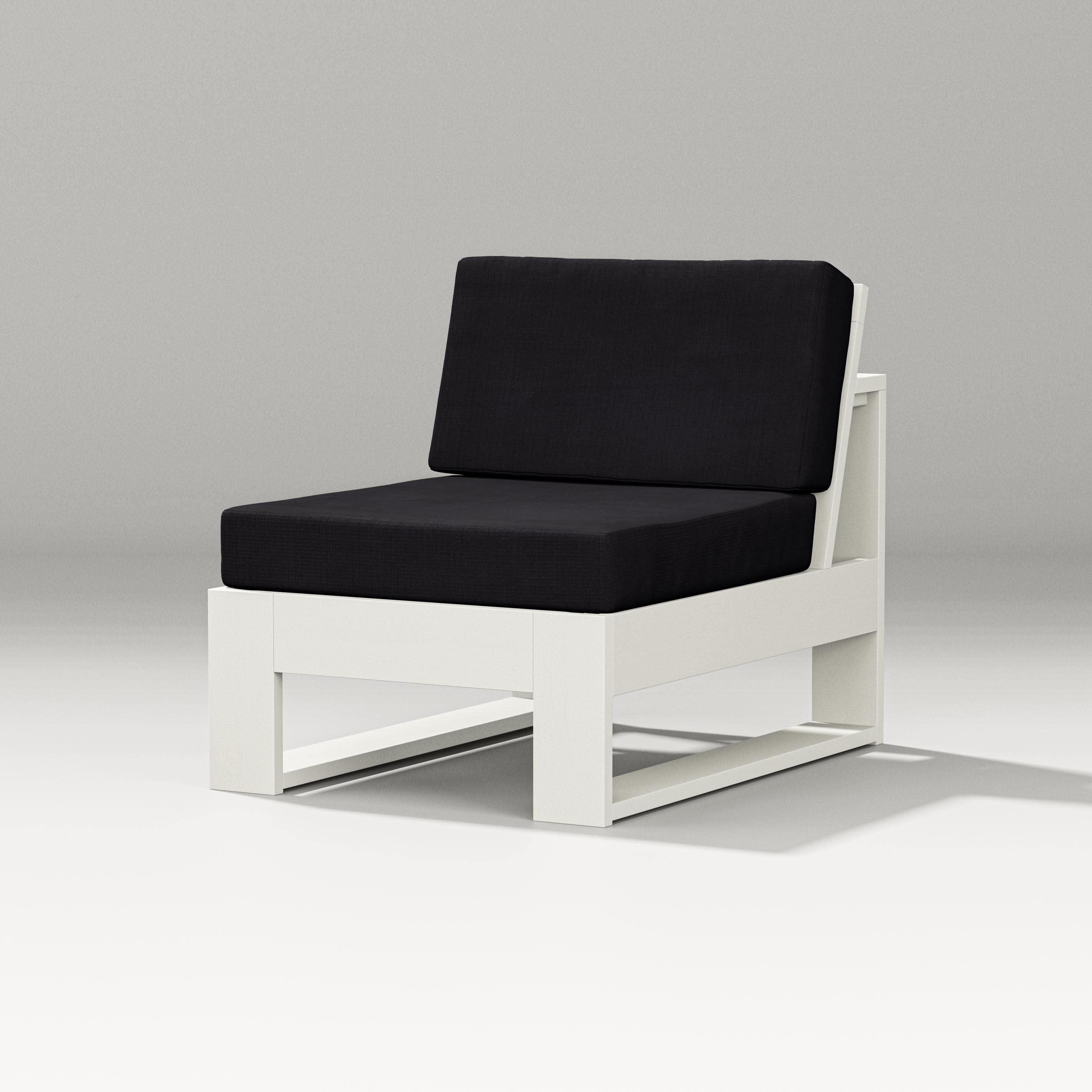 Latitude Modular Armless Chair in Vintage White / Midnight Linen