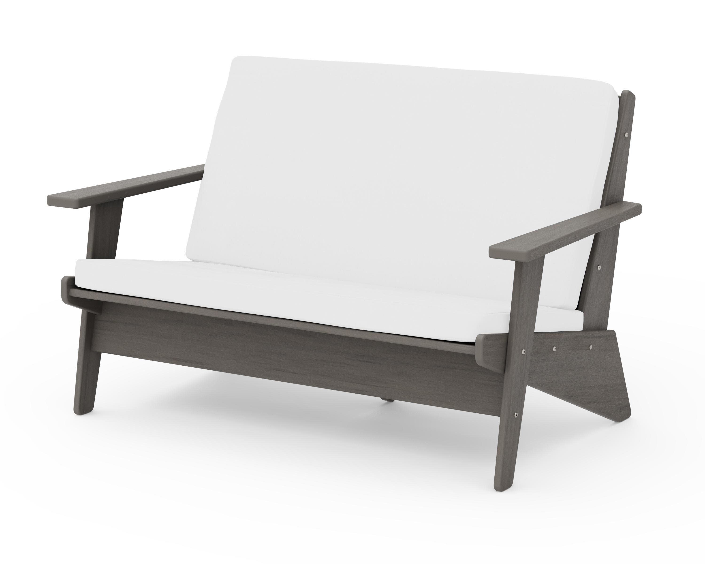 Riviera Modern Lounge Loveseat in Driftwood / Natural