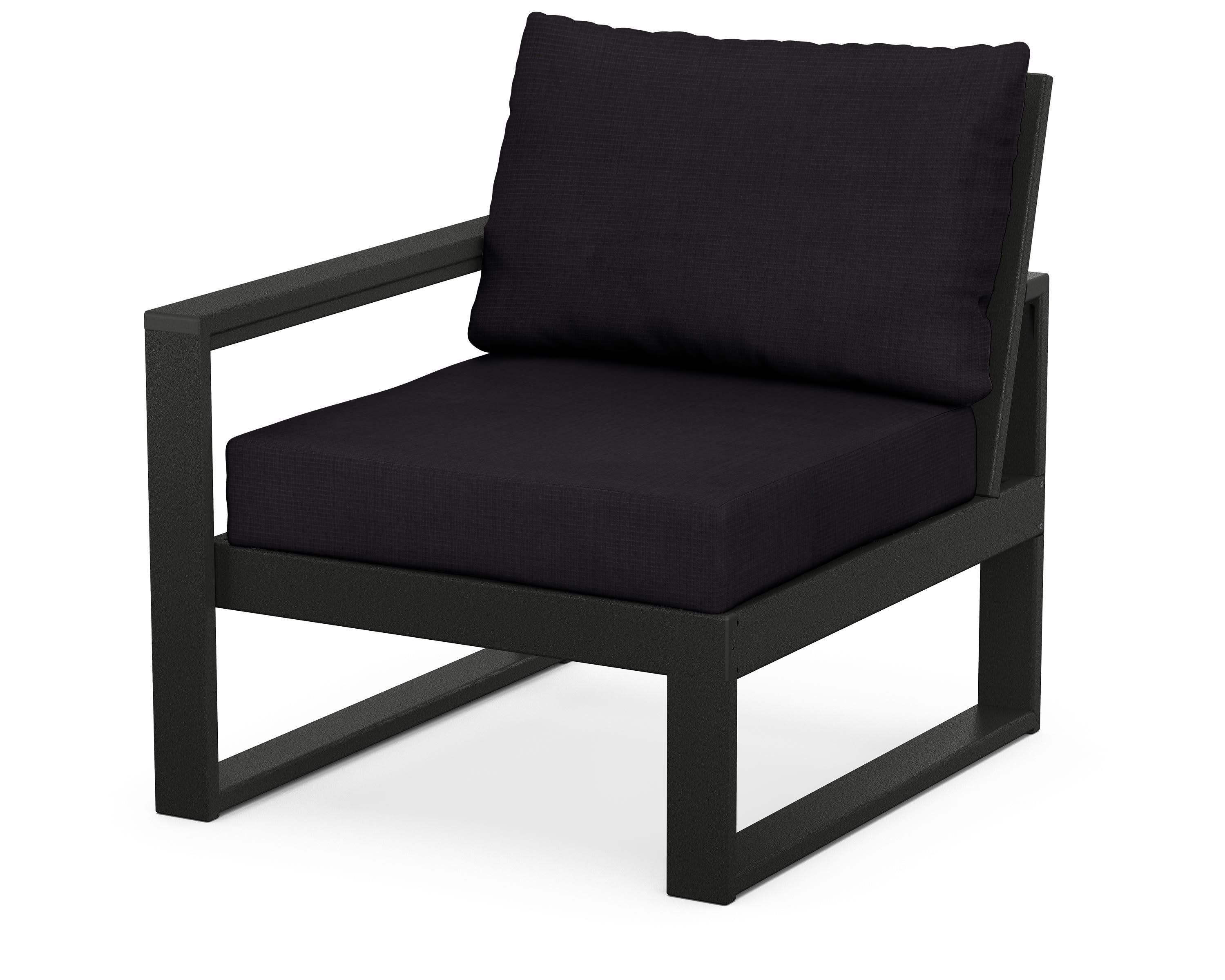 EDGE Modular Left Arm Chair in Black / Midnight Linen
