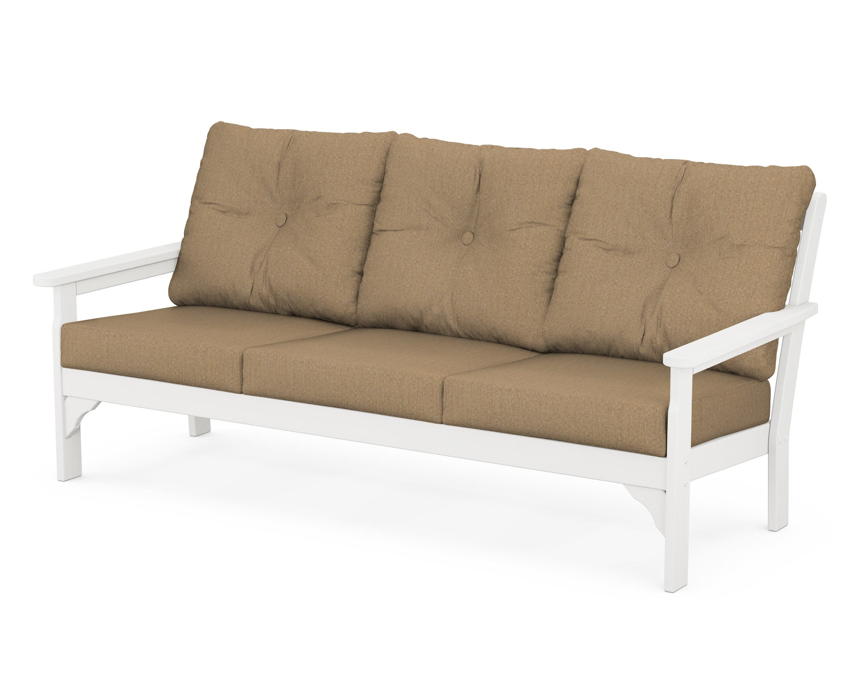 Vineyard Deep Seating Sofa in White / Sesame