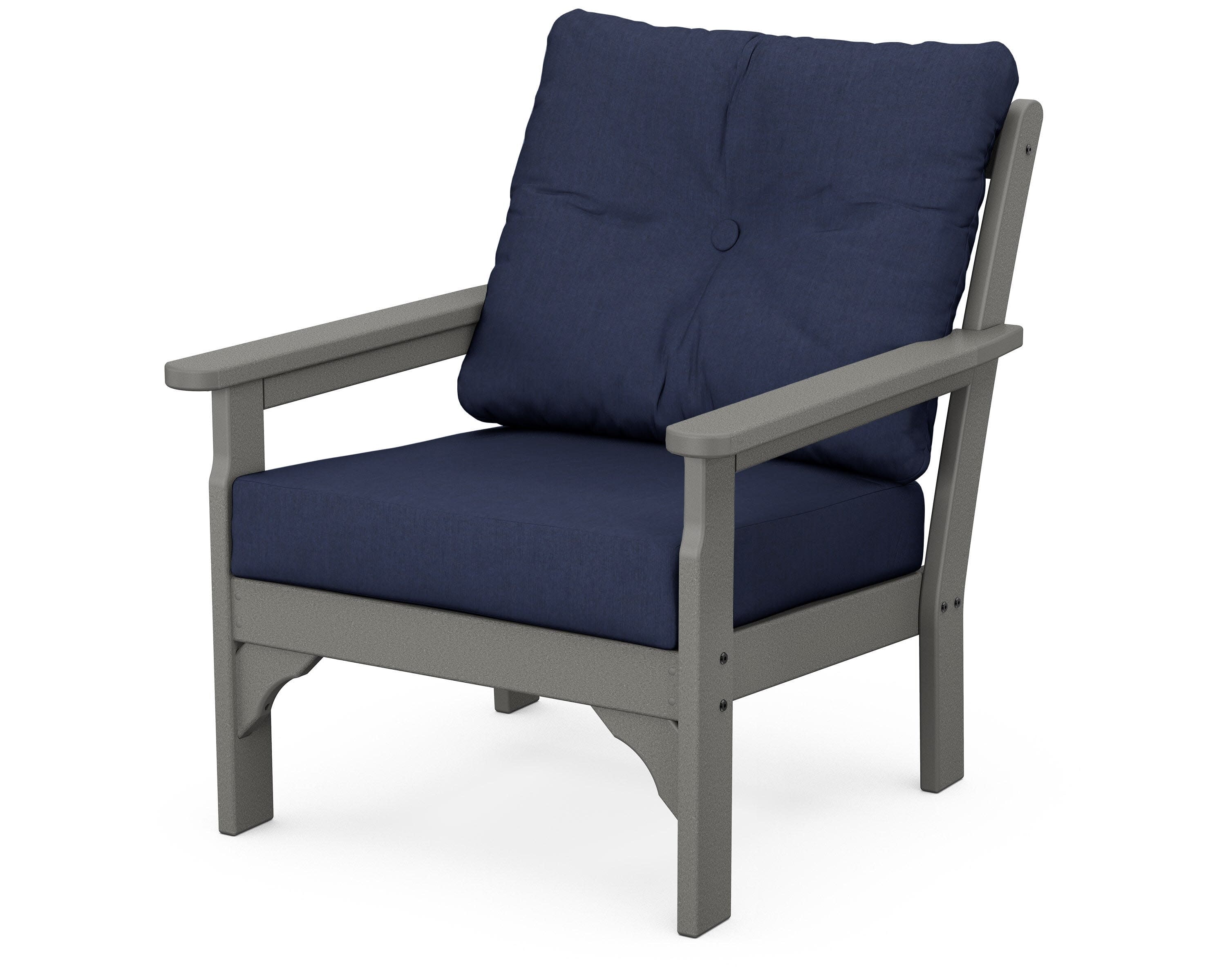 Vineyard Deep Seating Chair in Slate Grey / Spectrum Indigo