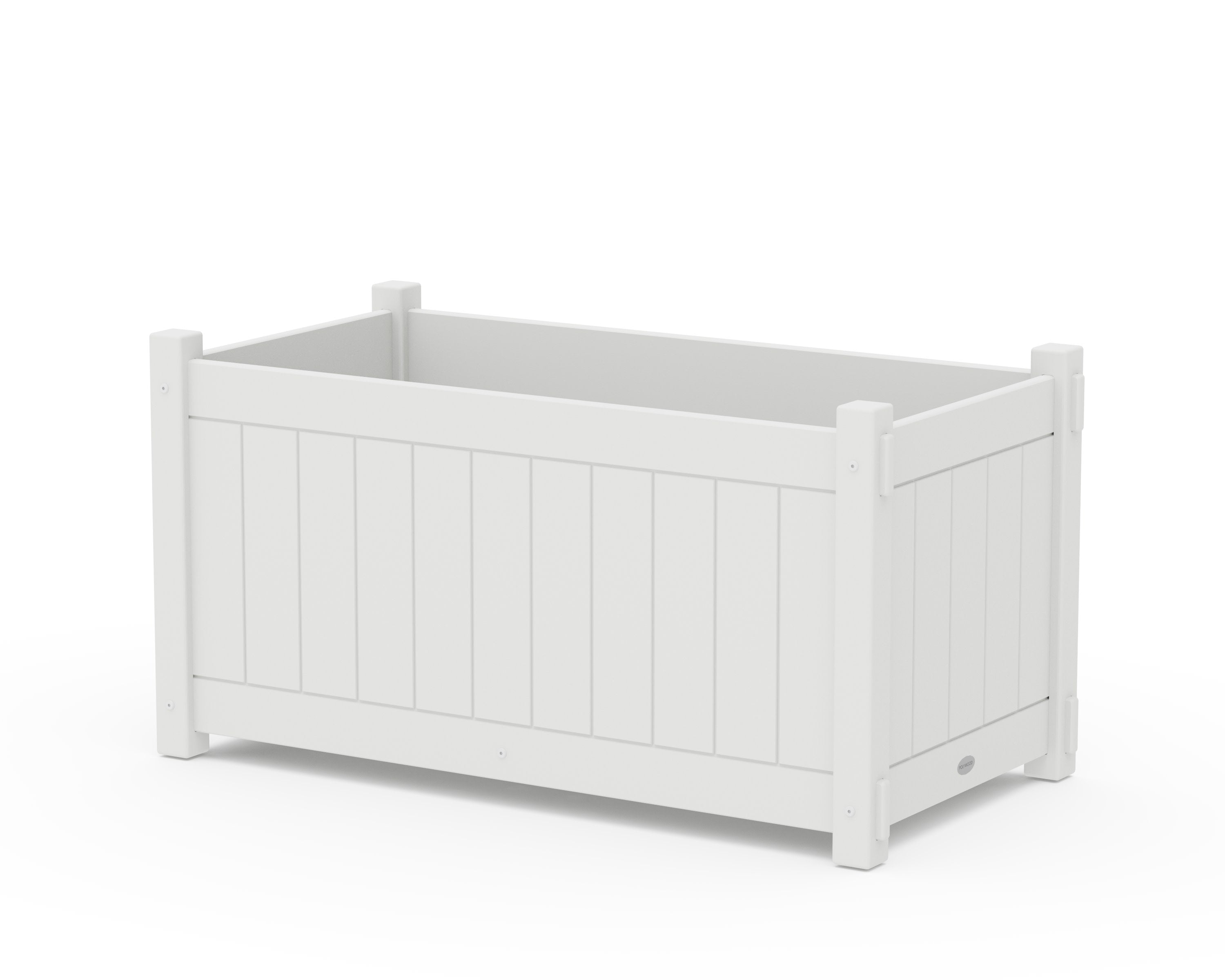 Vineyard Large Rectangle Double Planter Box in White